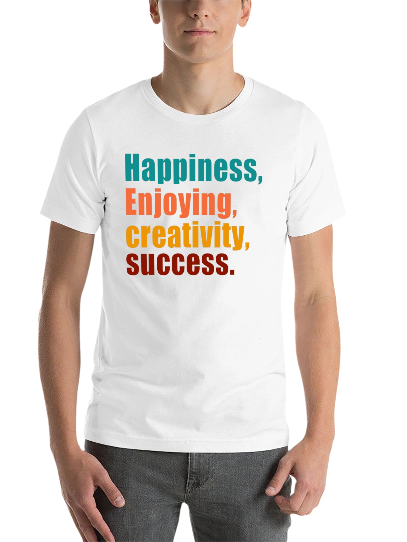 Black Happiness Creativity Success Graphic T-Shirt view 14
