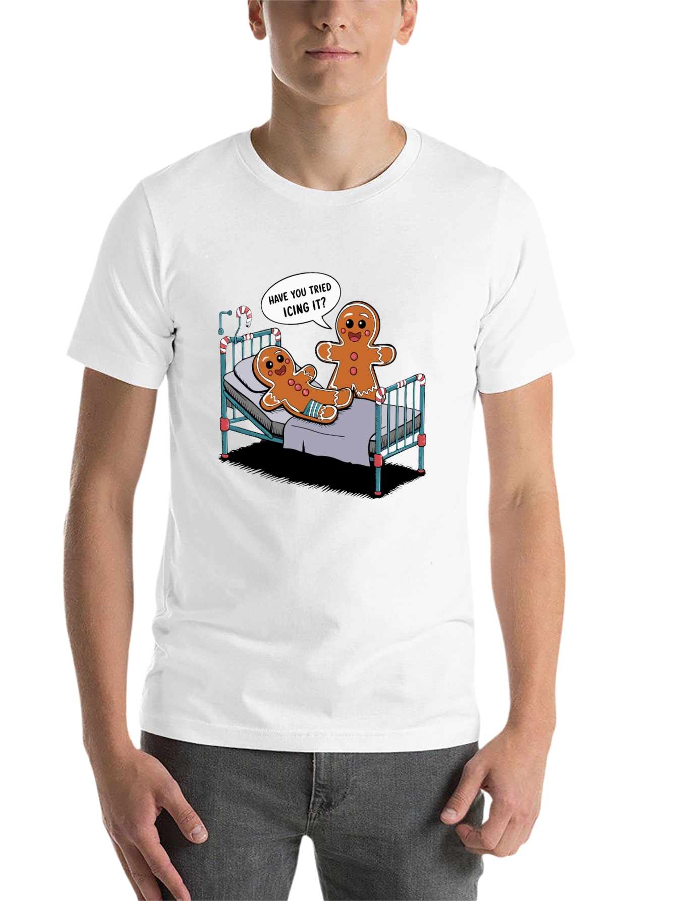 Black Funny Gingerbread Icing T-Shirt view 14