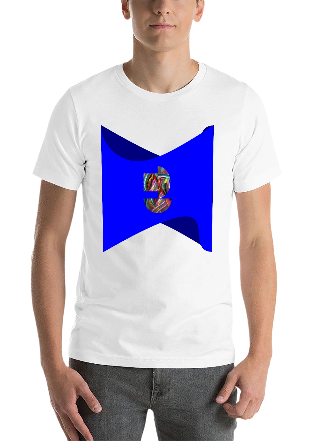 Black Abstract Graphic Print Black T-Shirt view 14