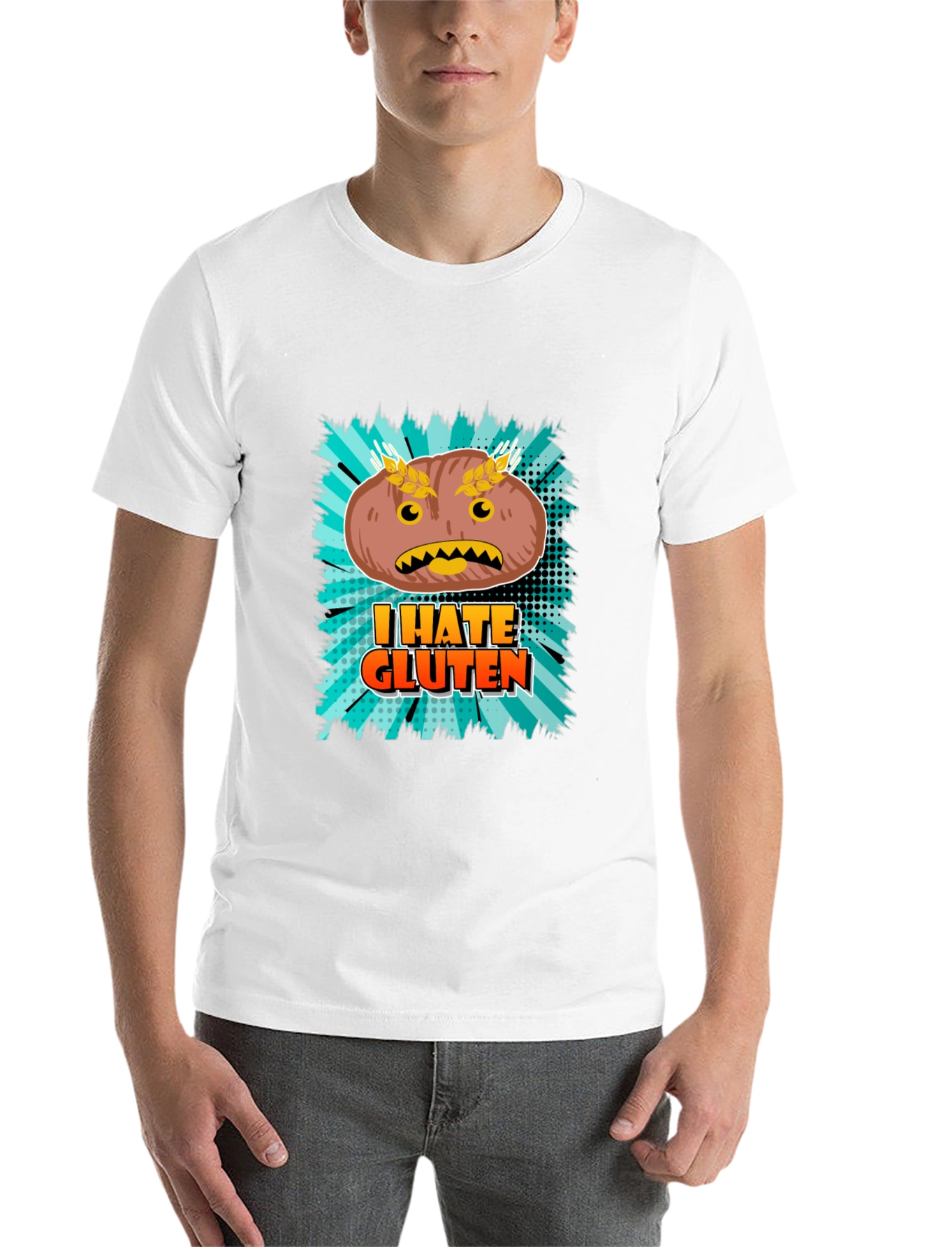 I Hate Gluten T-Shirt - Funny Food Allergy Tee - 14