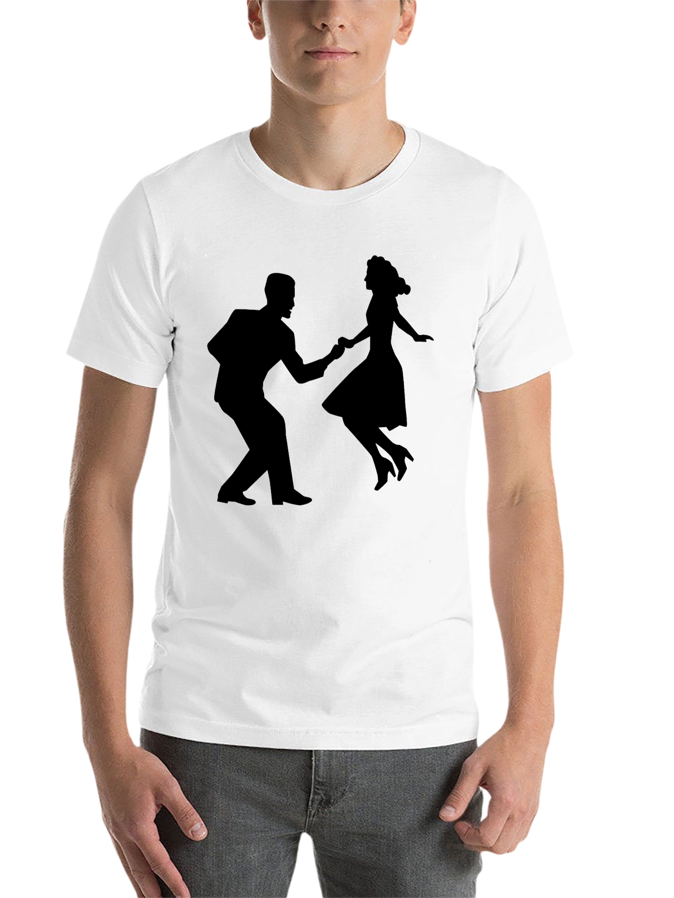Black Retro Dance T-Shirt - Swing Style Graphic Tee view 14