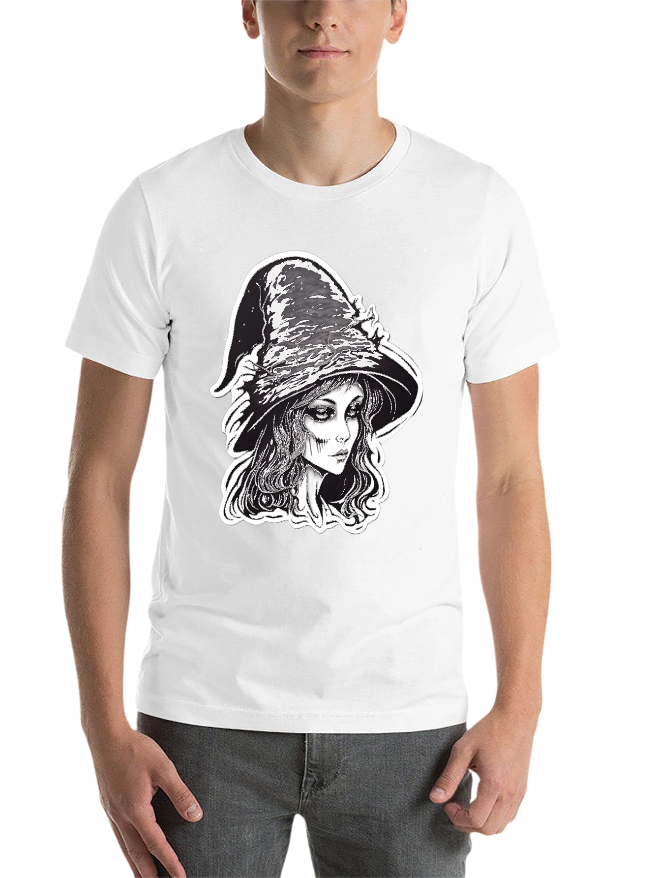 Black Witch Graphic Tee - Black Halloween Shirt view 14