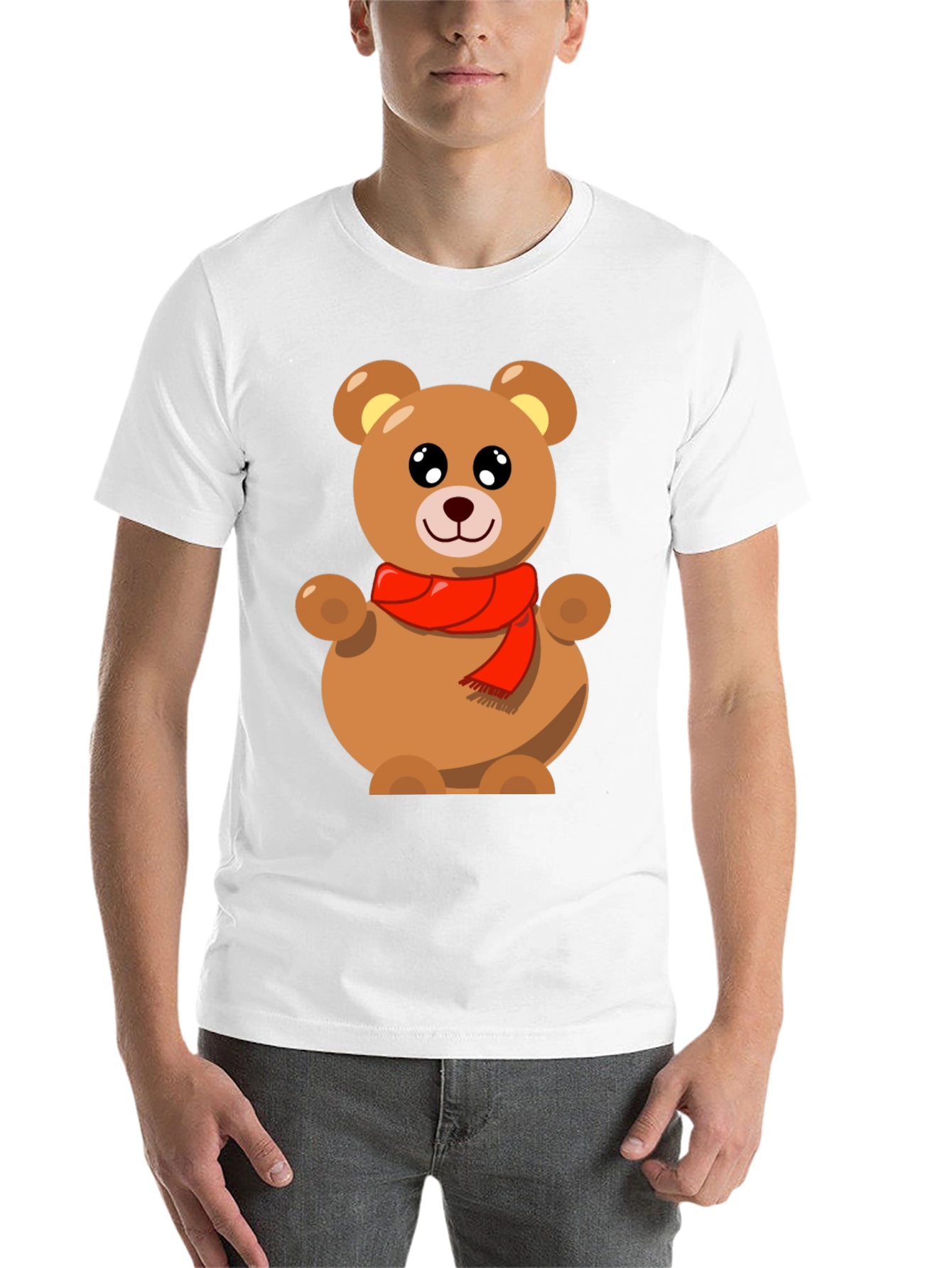 Black Cute Teddy Bear Graphic Tee - Black view 14
