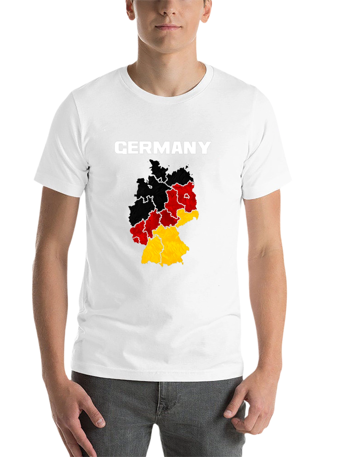 Germany Map T-Shirt - Black, Cotton - 14