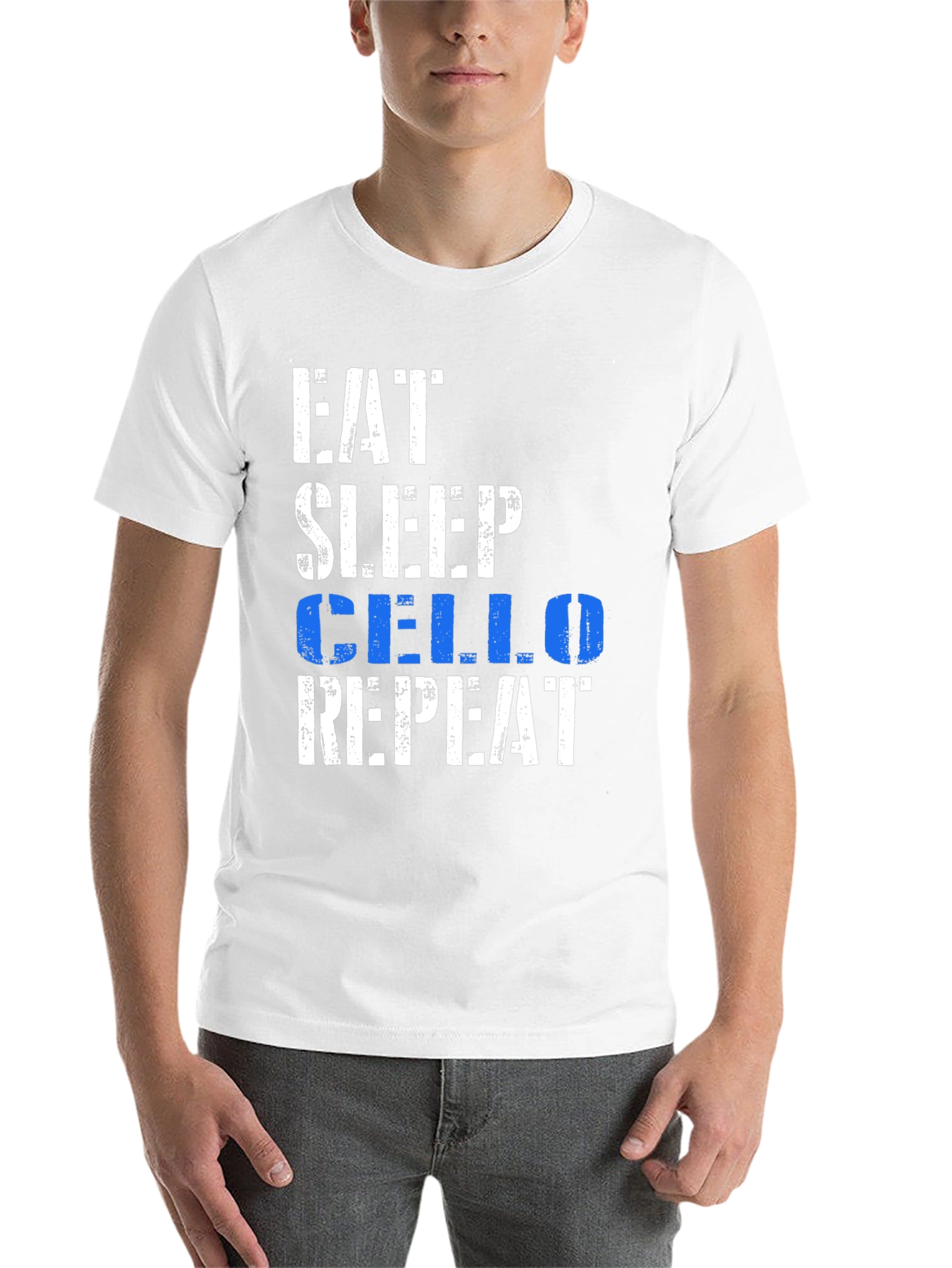 Black Eat Sleep Cello Repeat Black Graphic Tee view 14