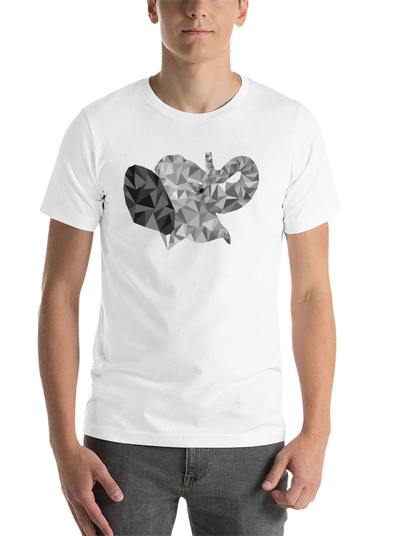 Black Geometric Elephant Graphic T-Shirt - Modern Style view 14