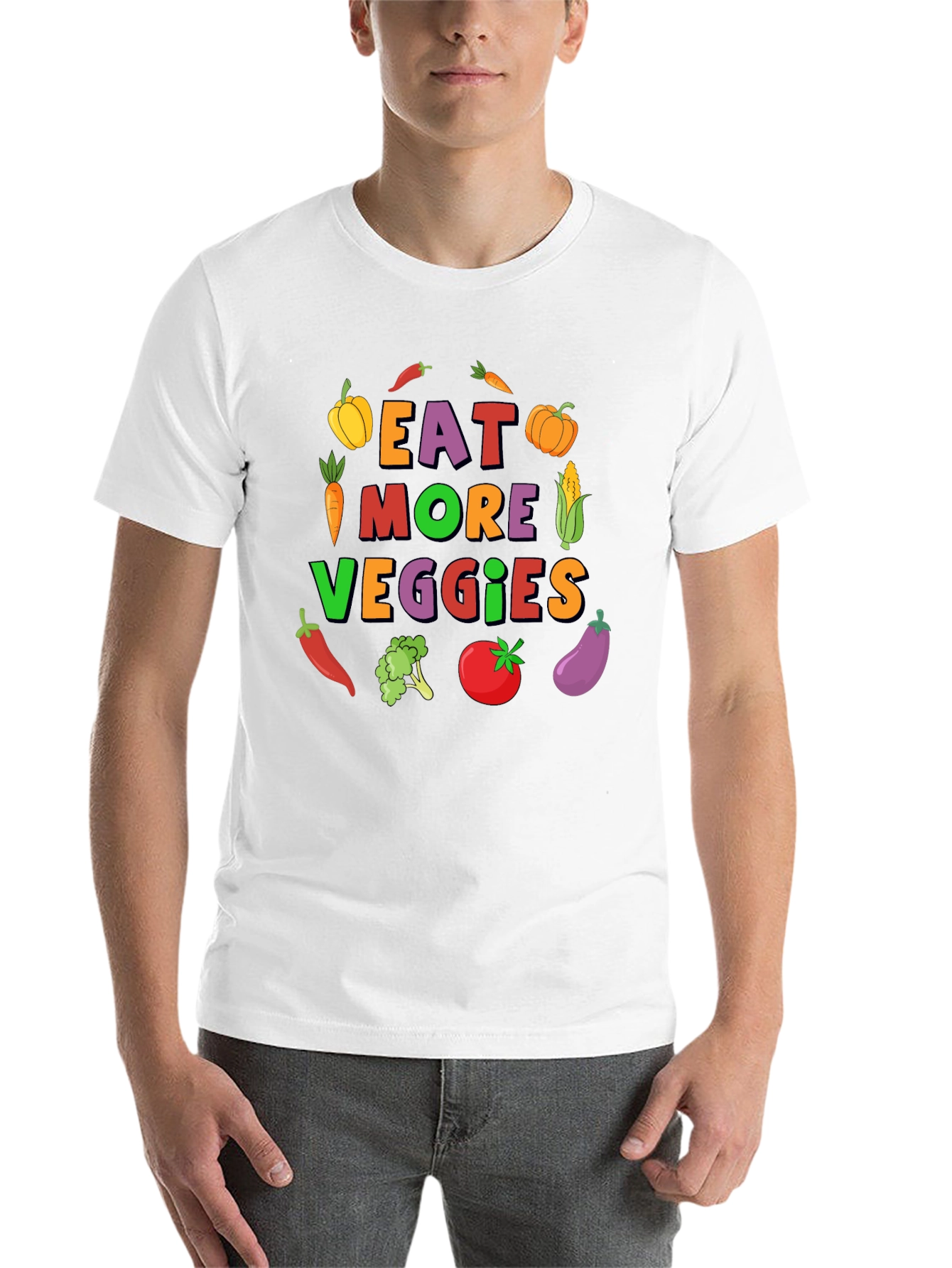 Black Eat More Veggies Graphic Tee view 14