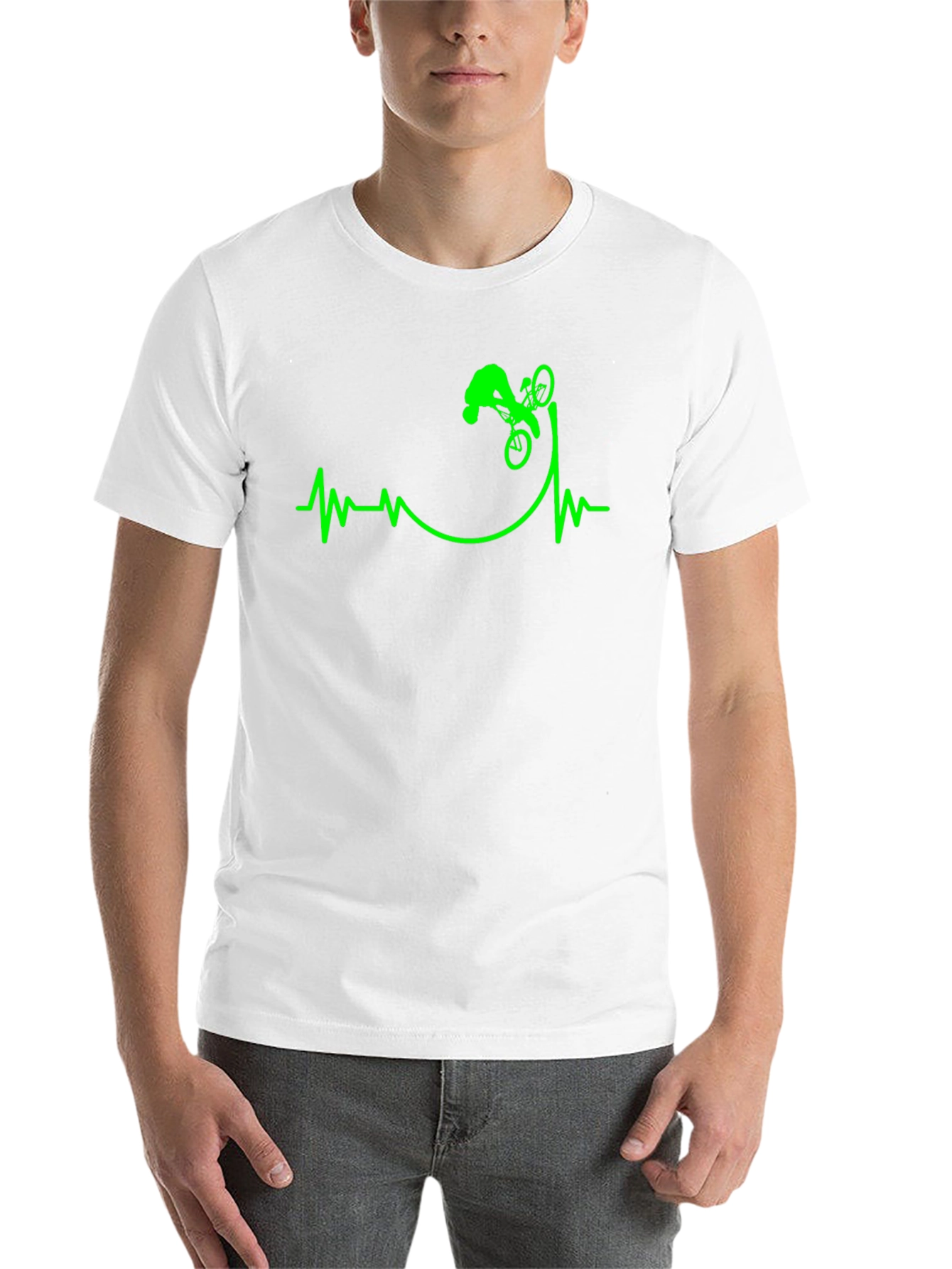 Black Mountain Bike Heartbeat T-Shirt - Black view 14