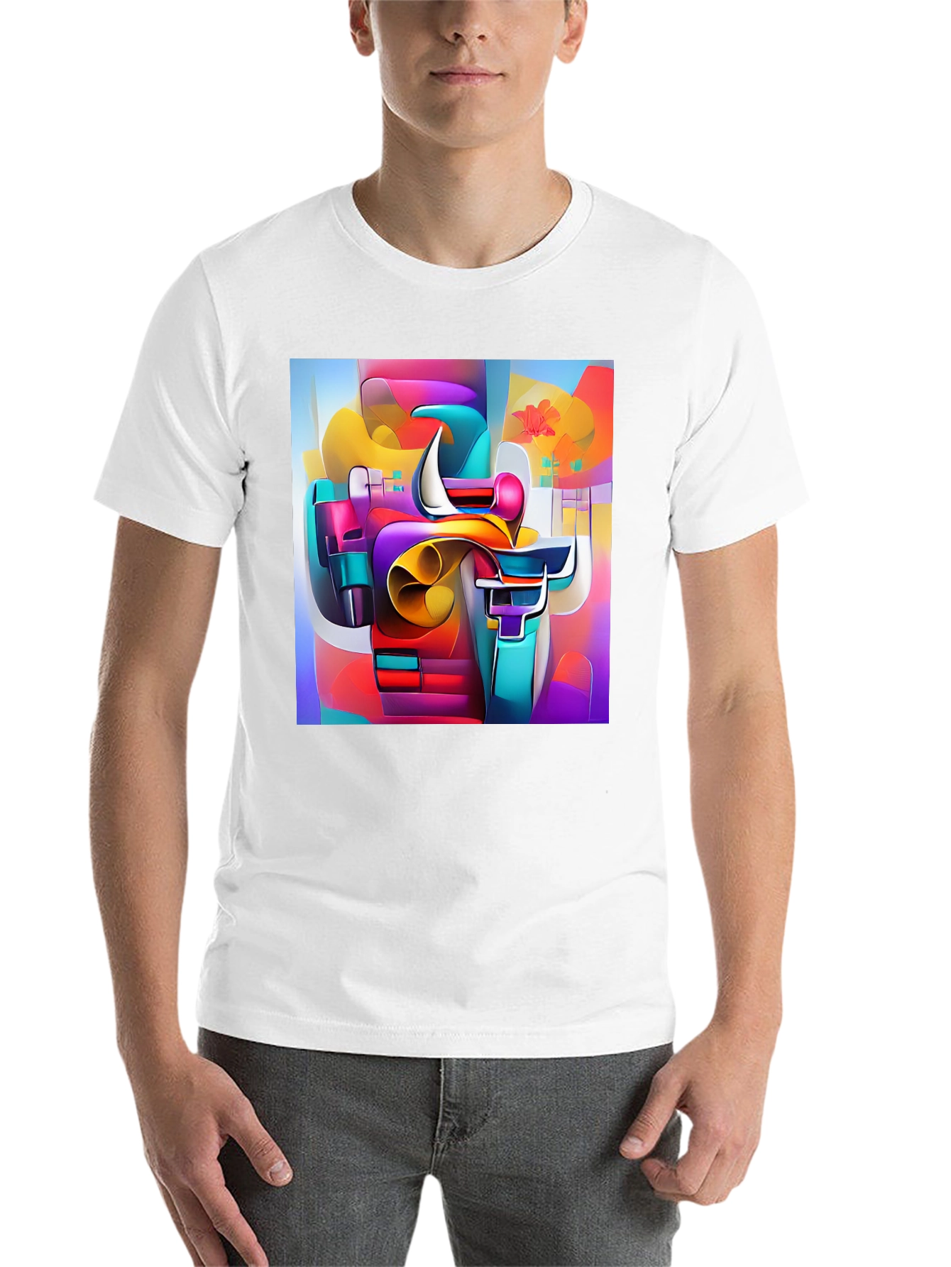 Black Abstract Art Tee - Vibrant Graphic Print view 14