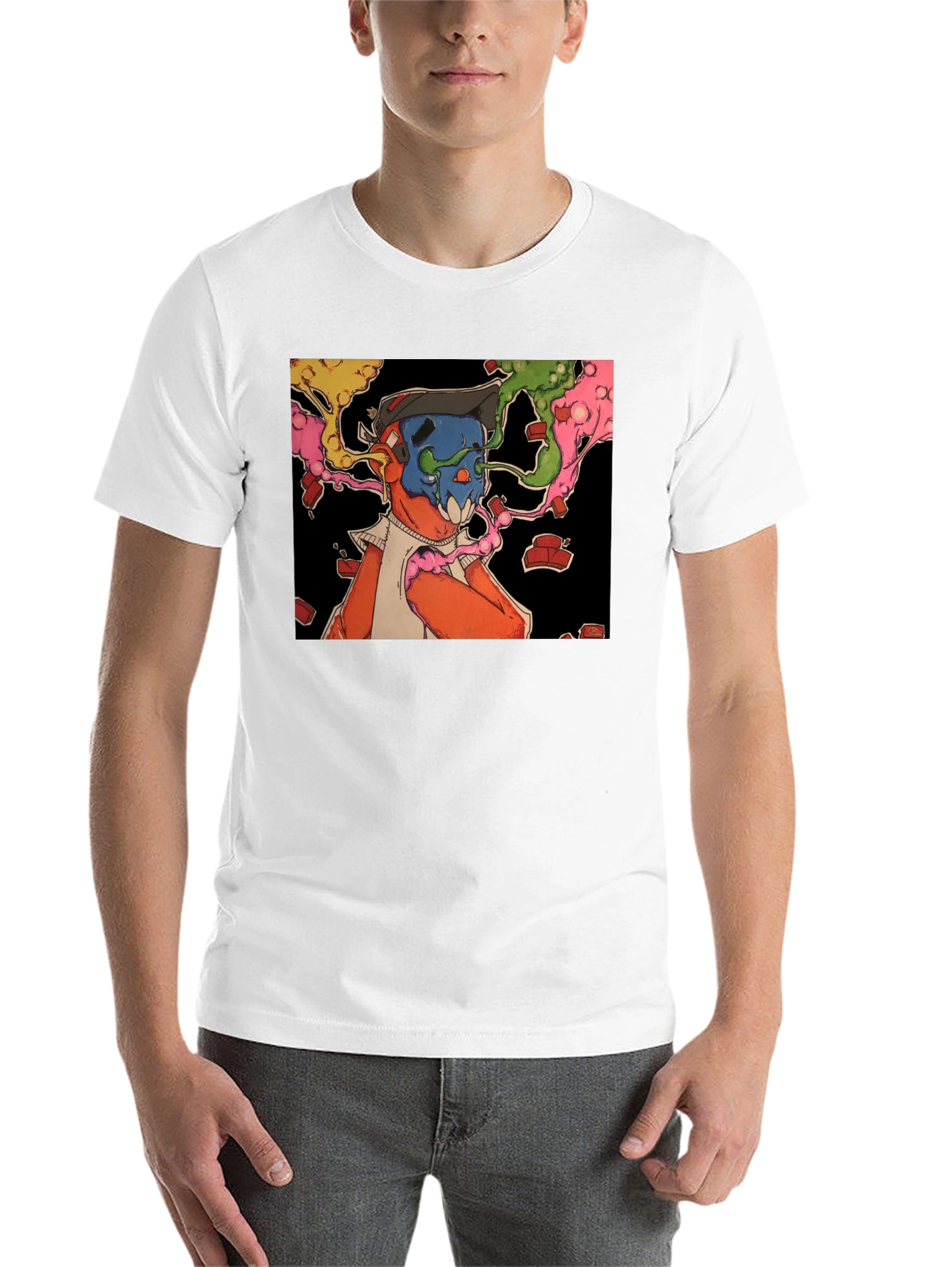 Black Abstract Graphic Print Black T-Shirt view 14