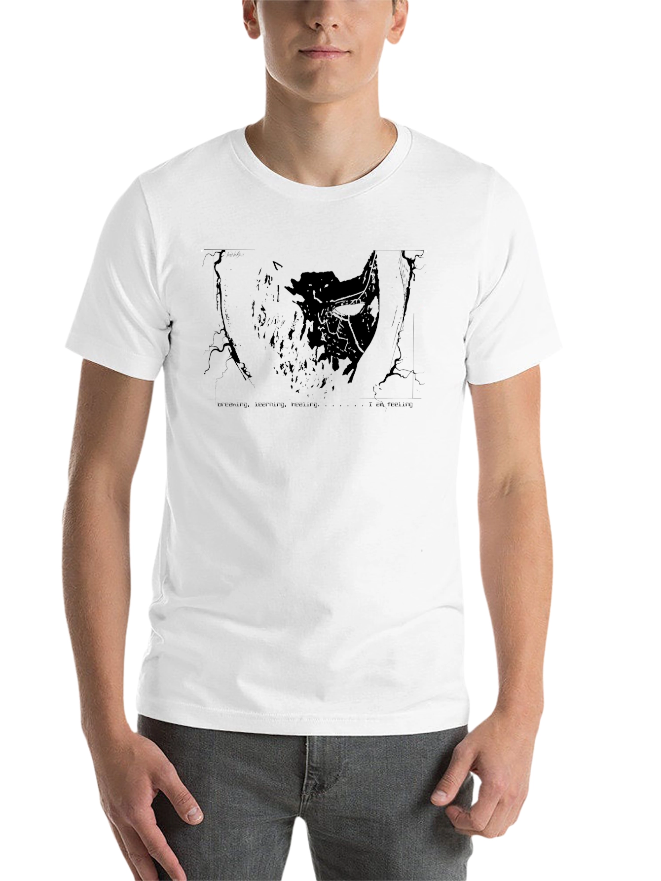 Black Abstract Graphic Print Black T-Shirt view 14