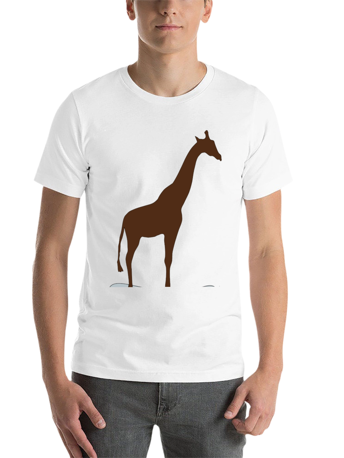 Black Giraffe Silhouette Black T-Shirt view 14
