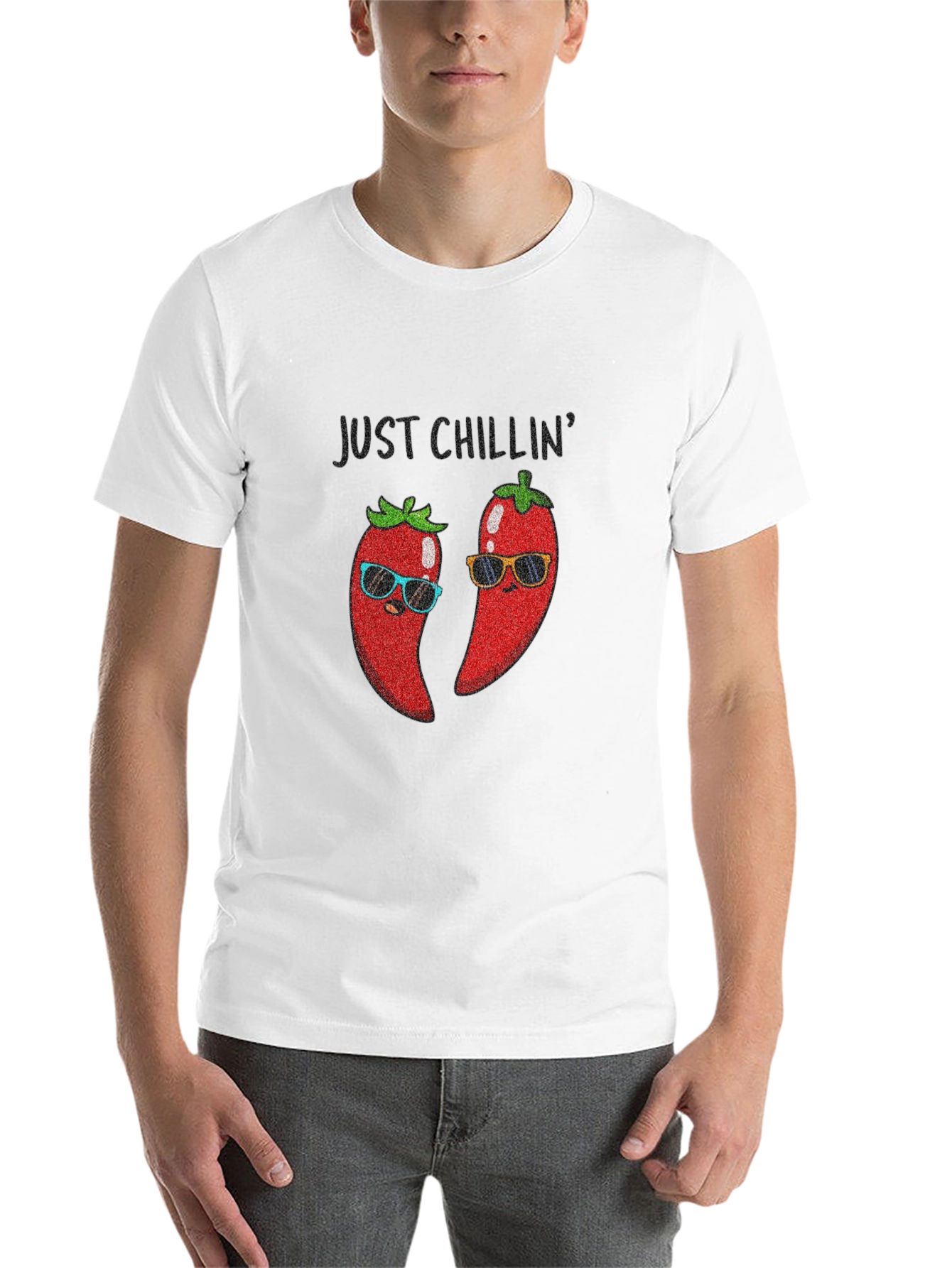 Black Just Chillin' Chili Pepper Graphic Tee view 14