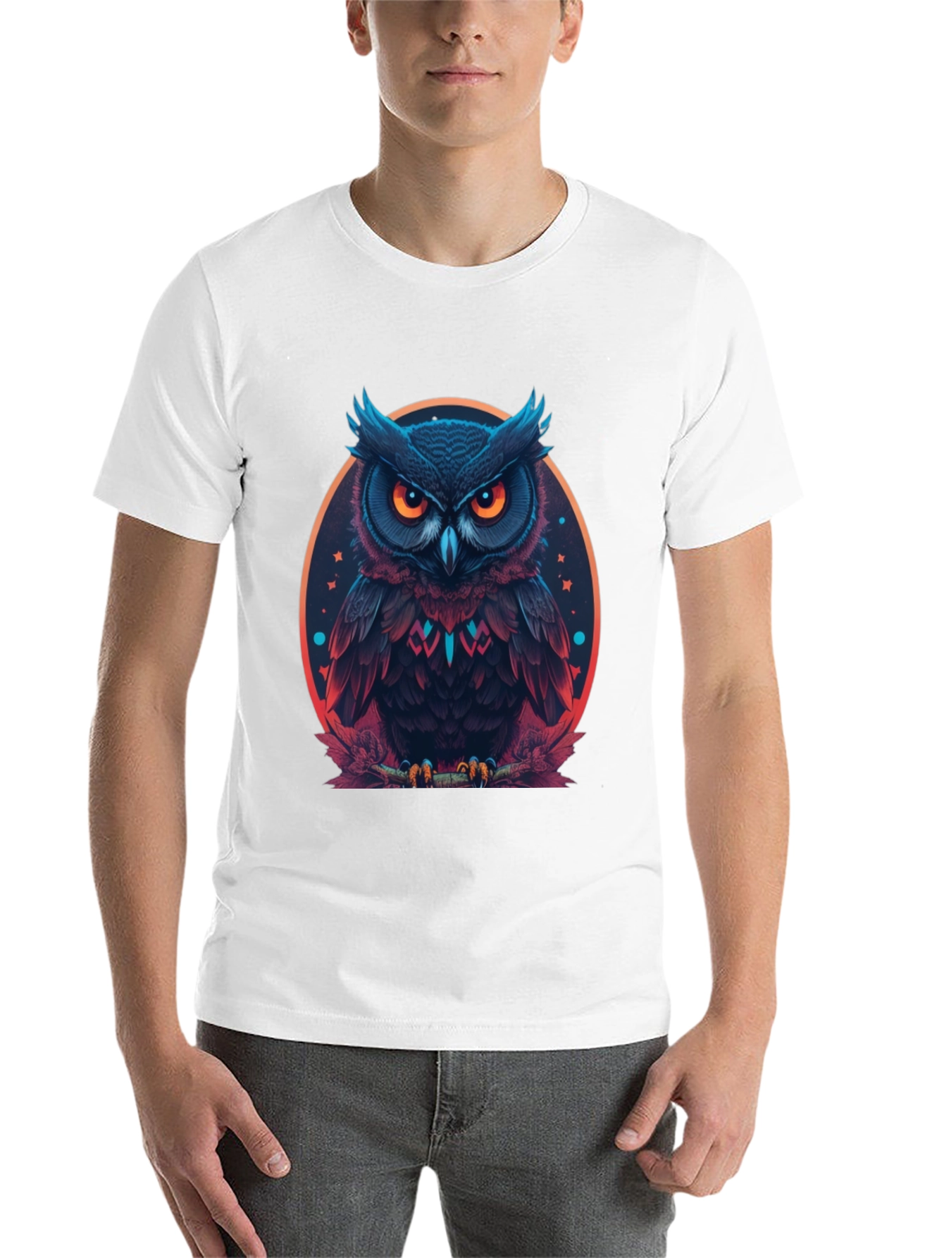 Black Men's Black Owl Graphic Tee view 14