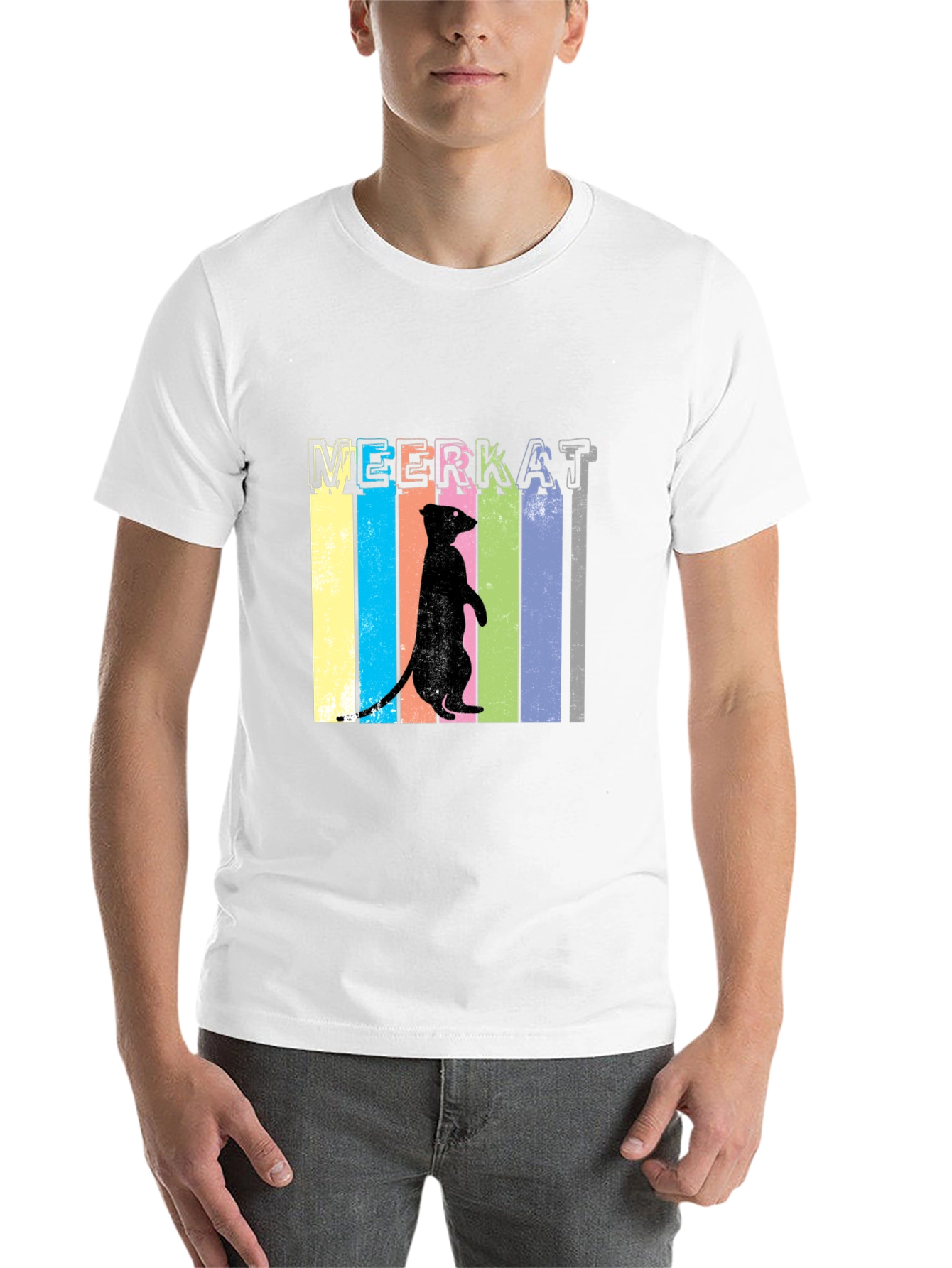 Black Meerkat Graphic Tee - Fun Animal T-Shirt view 14
