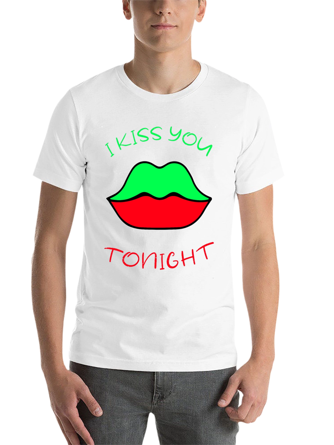 Black Kiss You Tonight Graphic Tee - Unique Lip Design view 14
