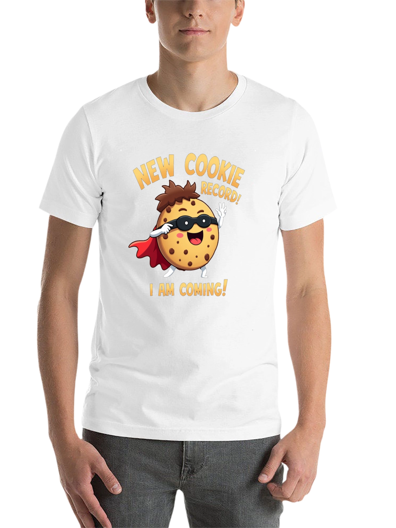 Black New Cookie Record Funny Cartoon Graphic T-Shirt view 14
