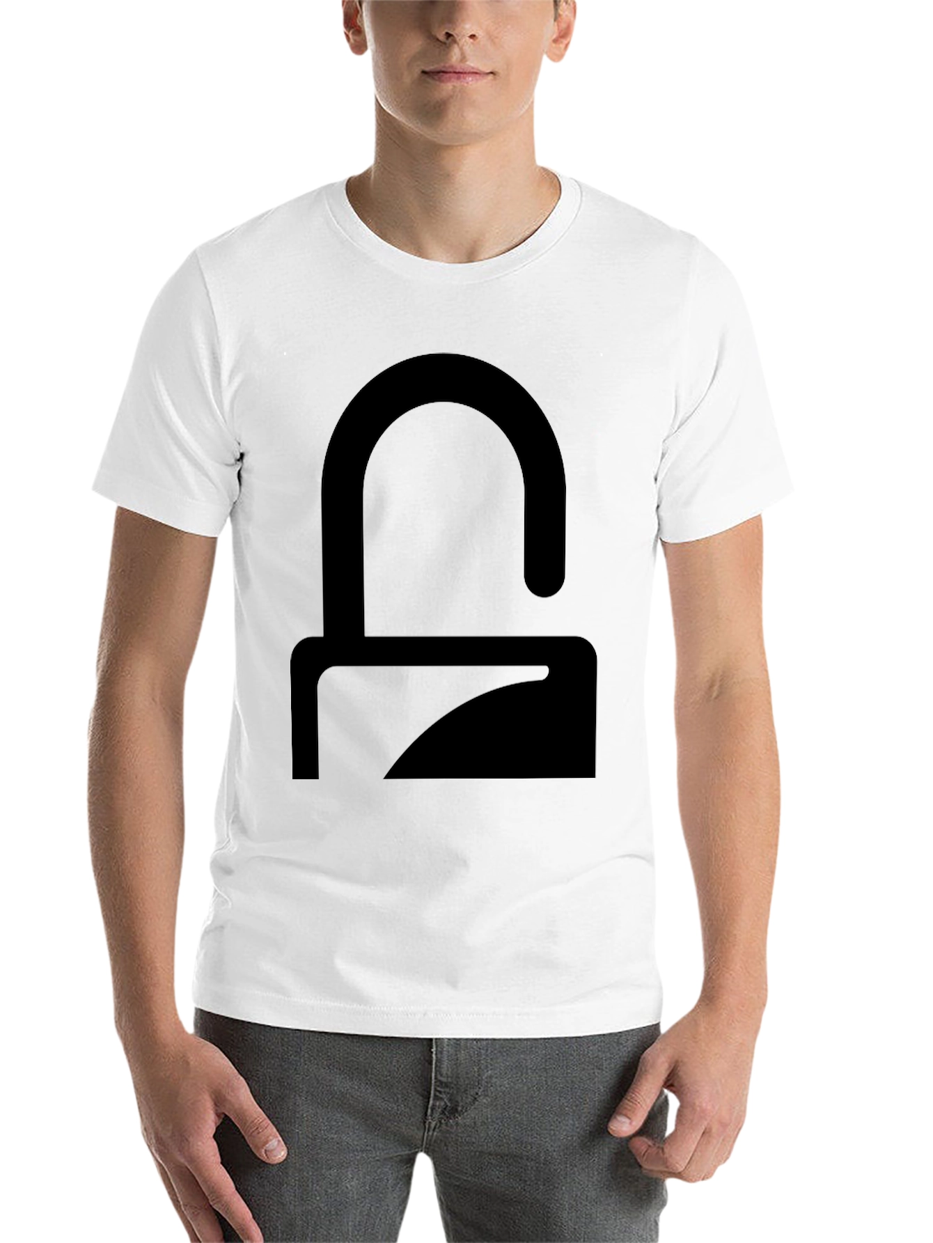 Black Modern Minimalist Graphic T-Shirt - Solid Black view 14