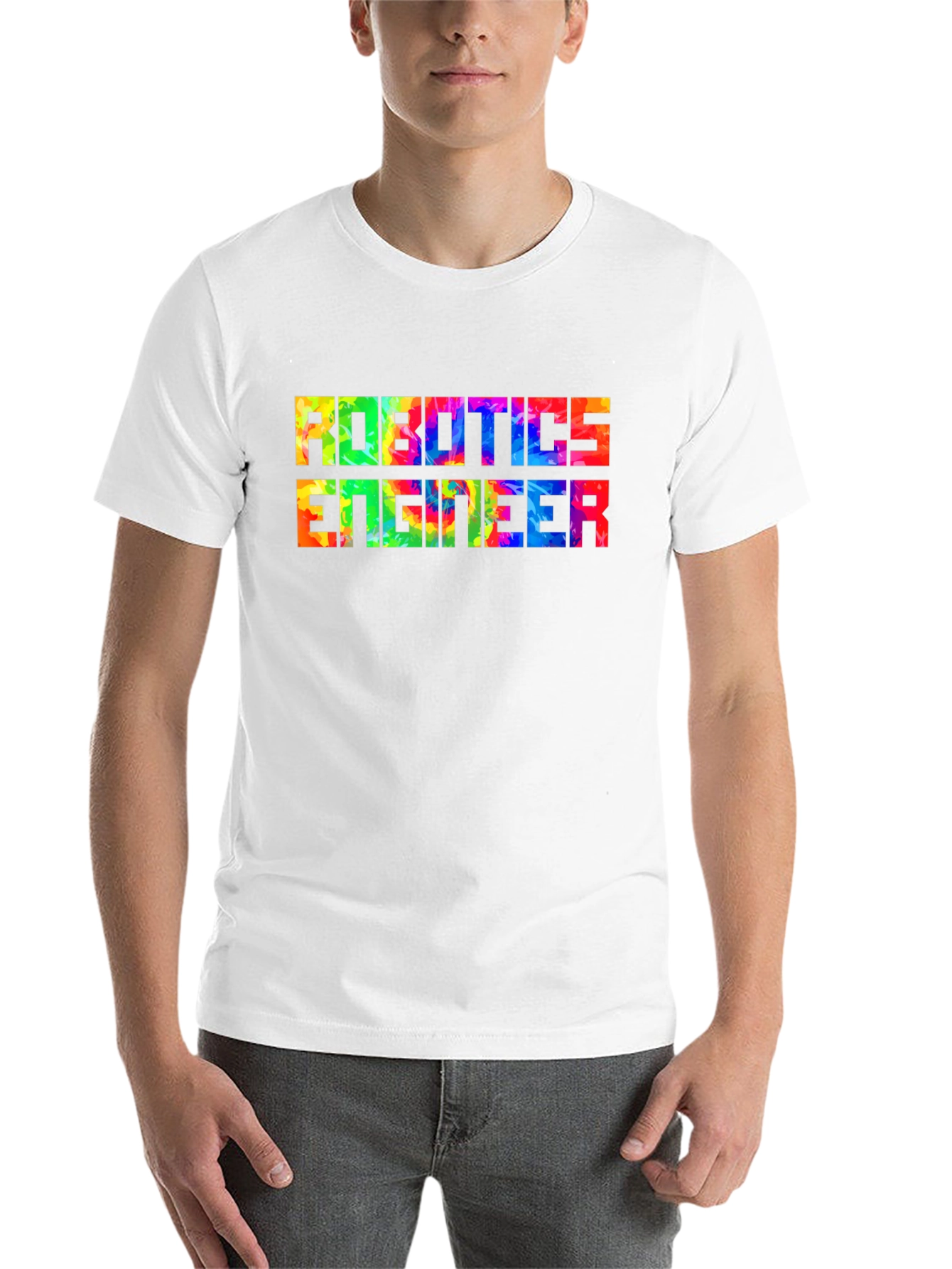 Black Robotics Engineer T-Shirt - Colorful Design view 14