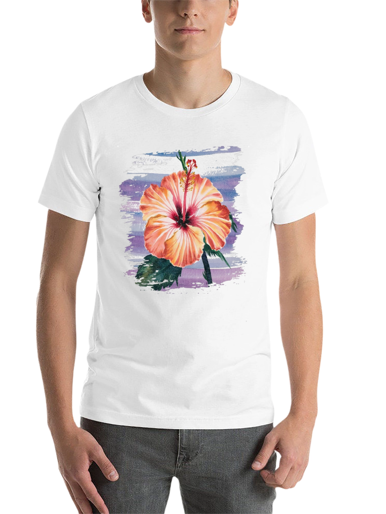 Black Hibiscus Flower T-Shirt - Tropical Summer Tee view 14