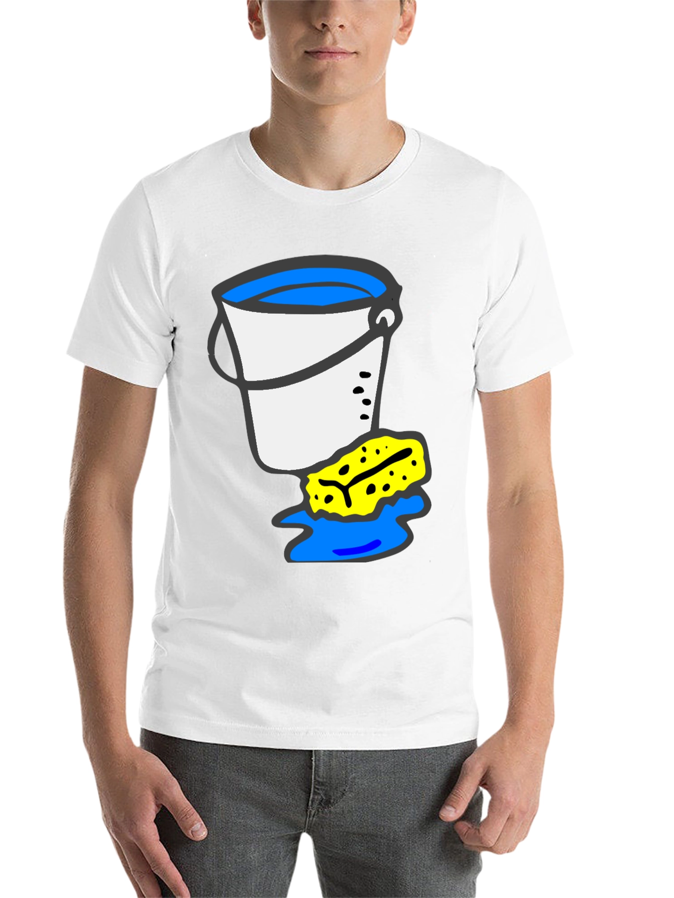 Black Bucket and Sponge Graphic Tee - Cleaning Crew Shirt view 14