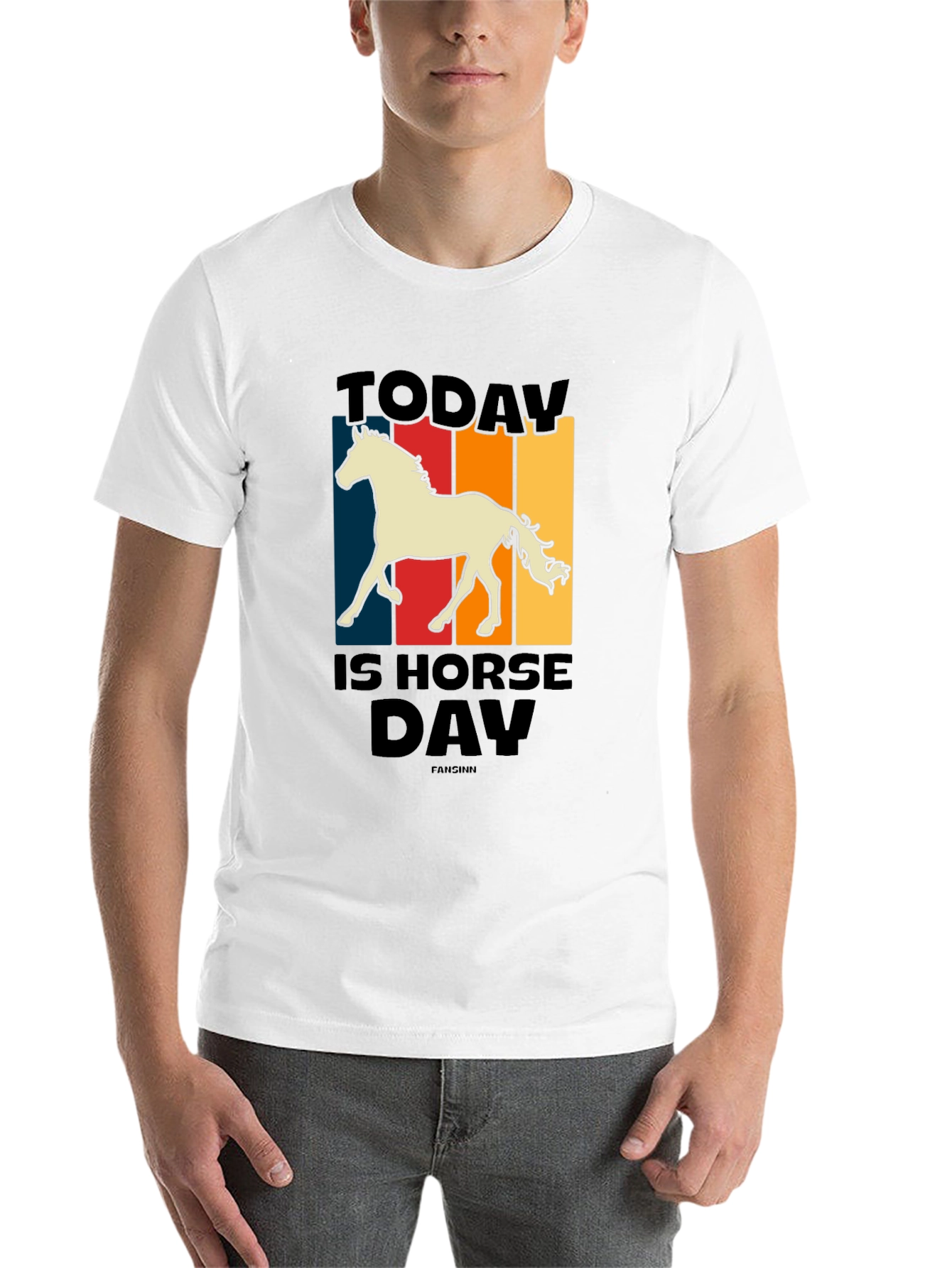 Black Today Is Horse Day Retro Graphic Tee view 14