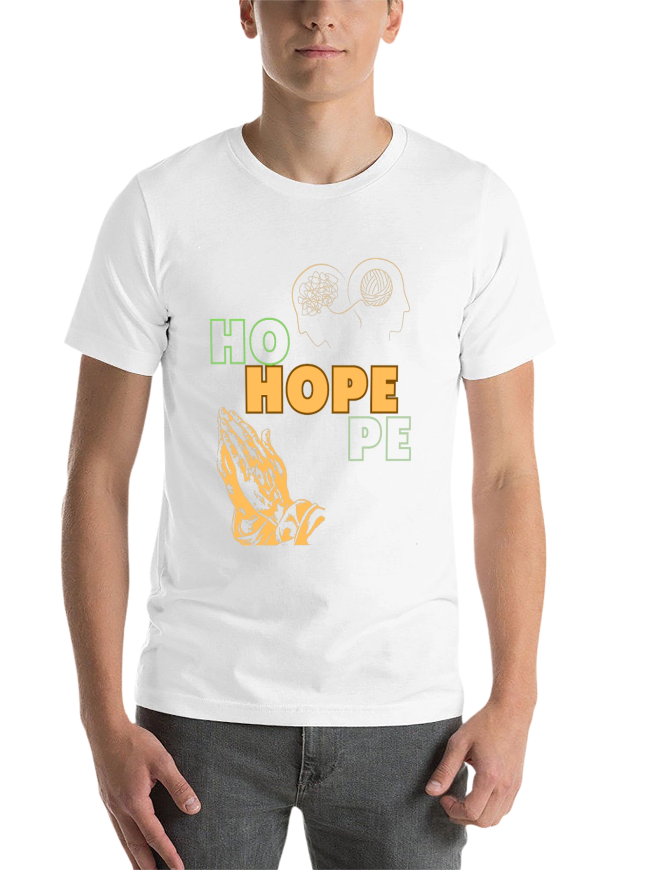 Black Hope Graphic T-Shirt, Unique Praying Hands Design view 14