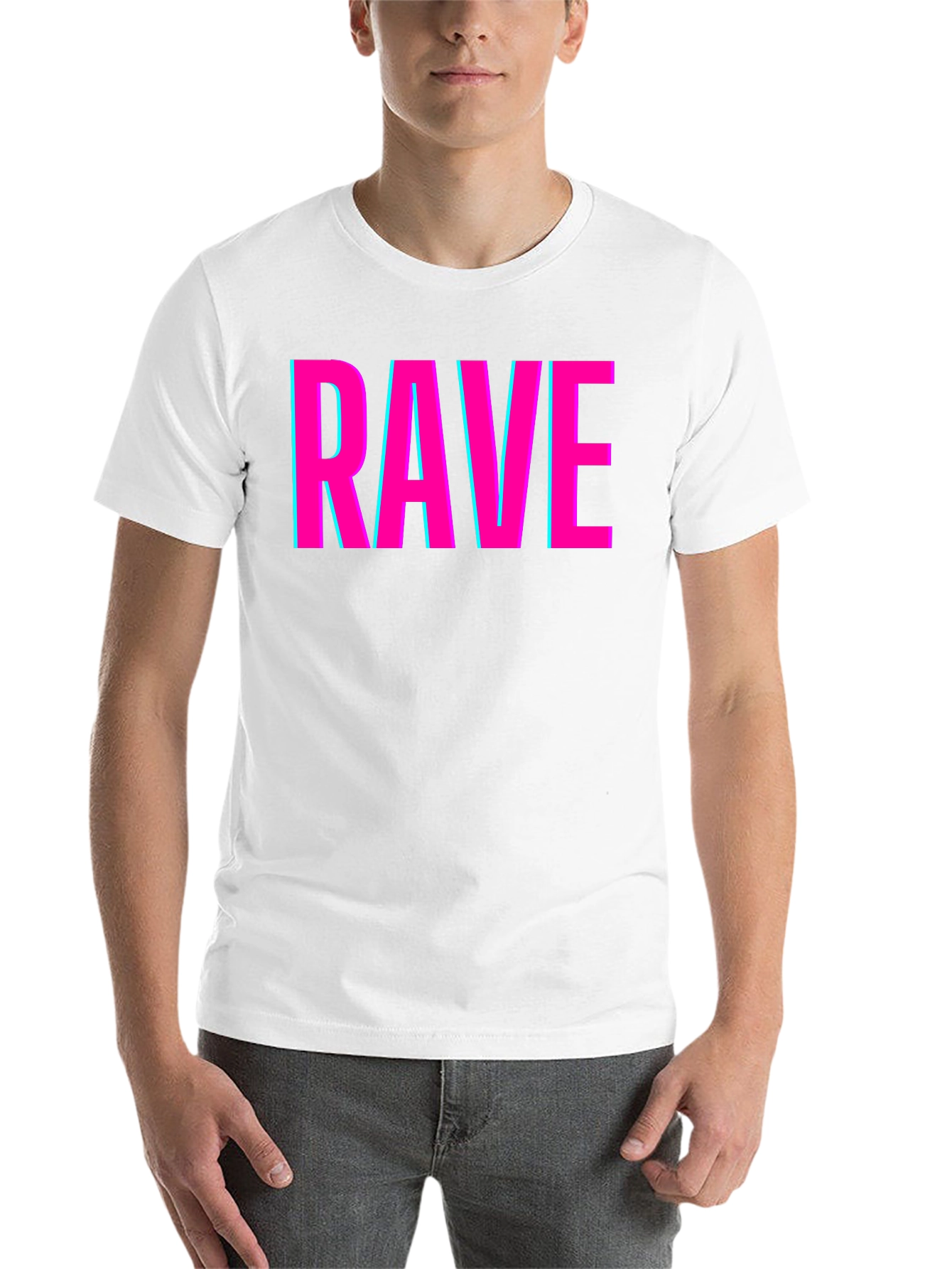 Black Rave Graphic Tee - Neon Pink & Blue view 14