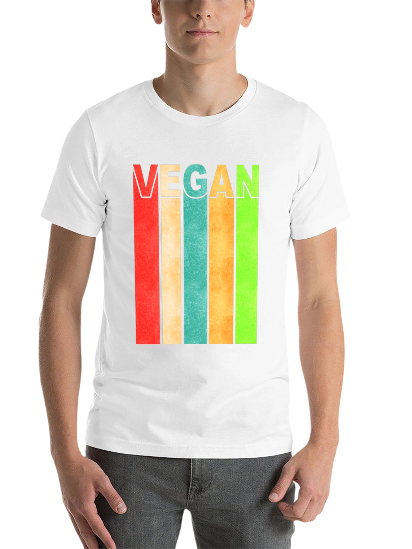 Black Retro Vegan Striped T-Shirt - Bold Statement Tee view 14