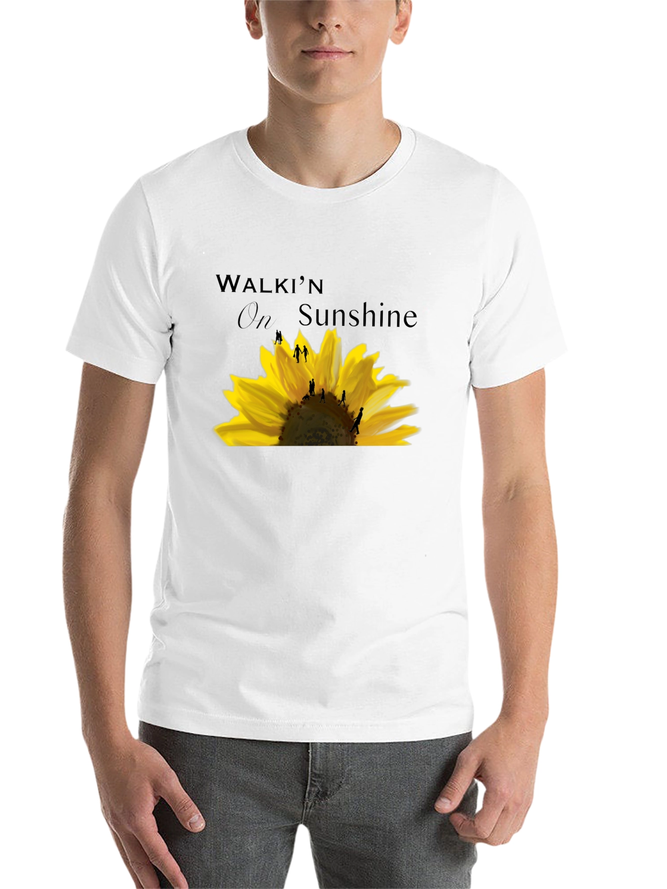 Black Walkin' on Sunshine Sunflower Graphic T-Shirt view 14