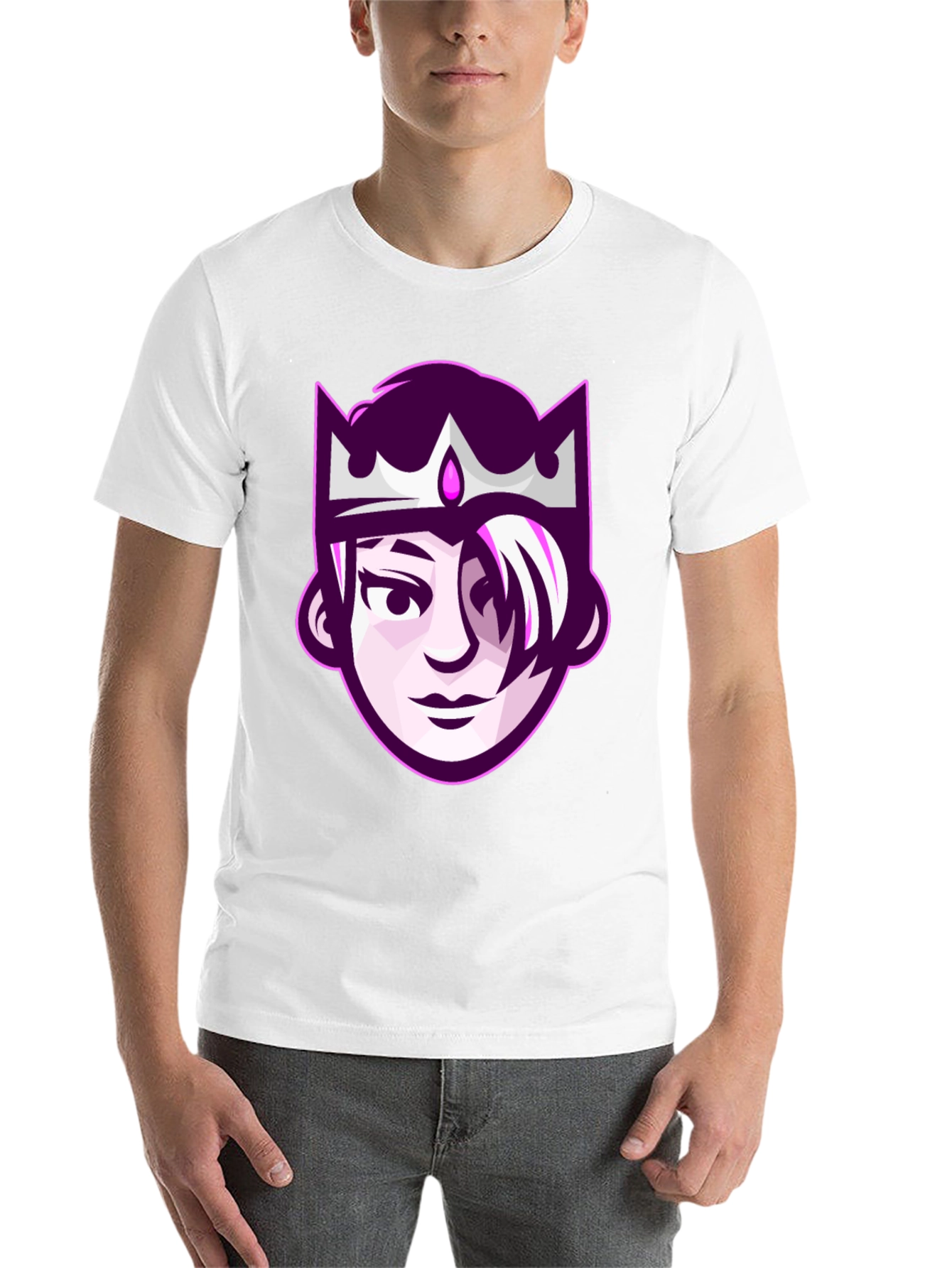 Black Queen Cartoon Graphic Tee - Black Unisex T-Shirt view 14