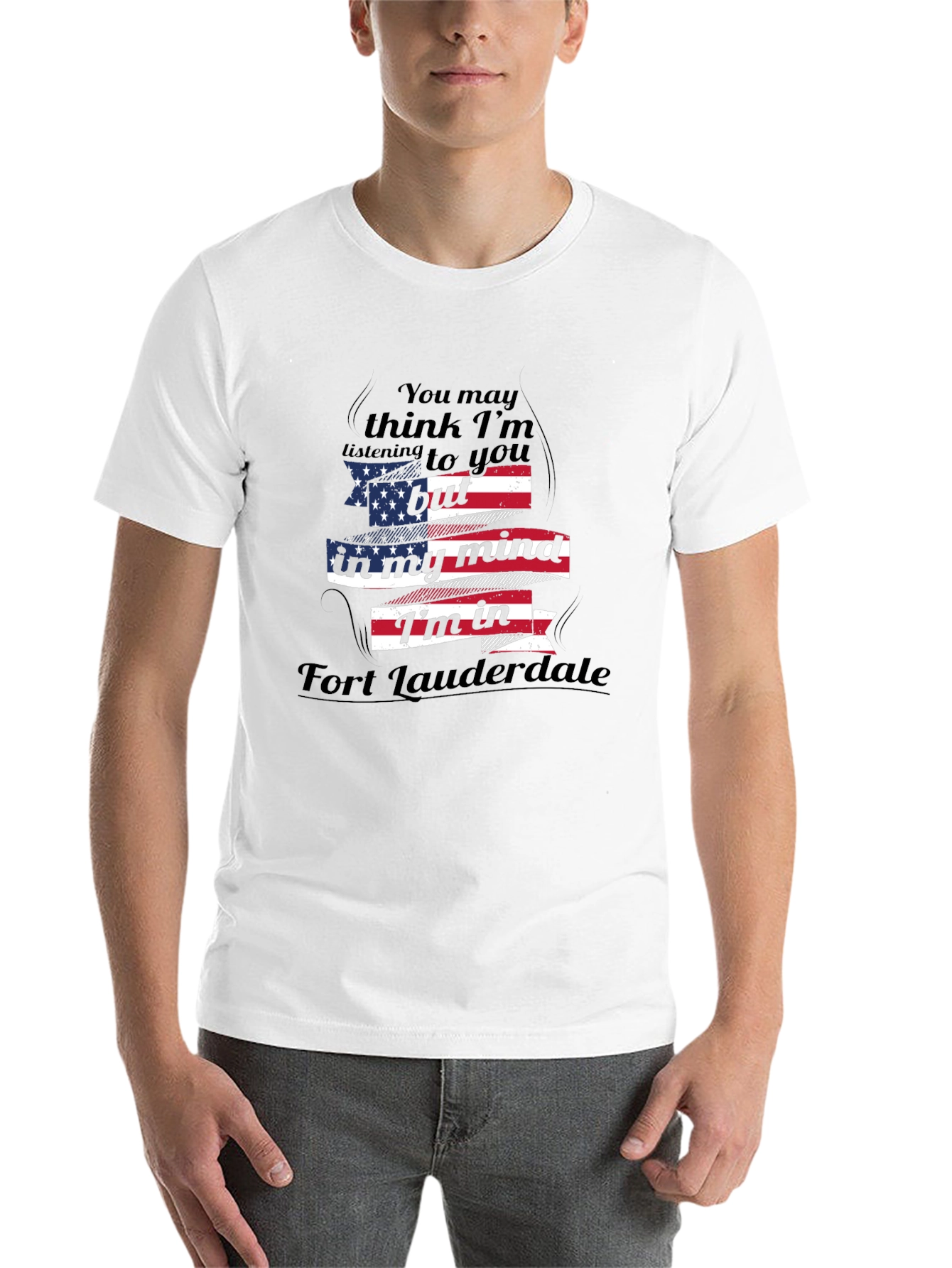 Black Fort Lauderdale Mind T-Shirt - American Flag view 14