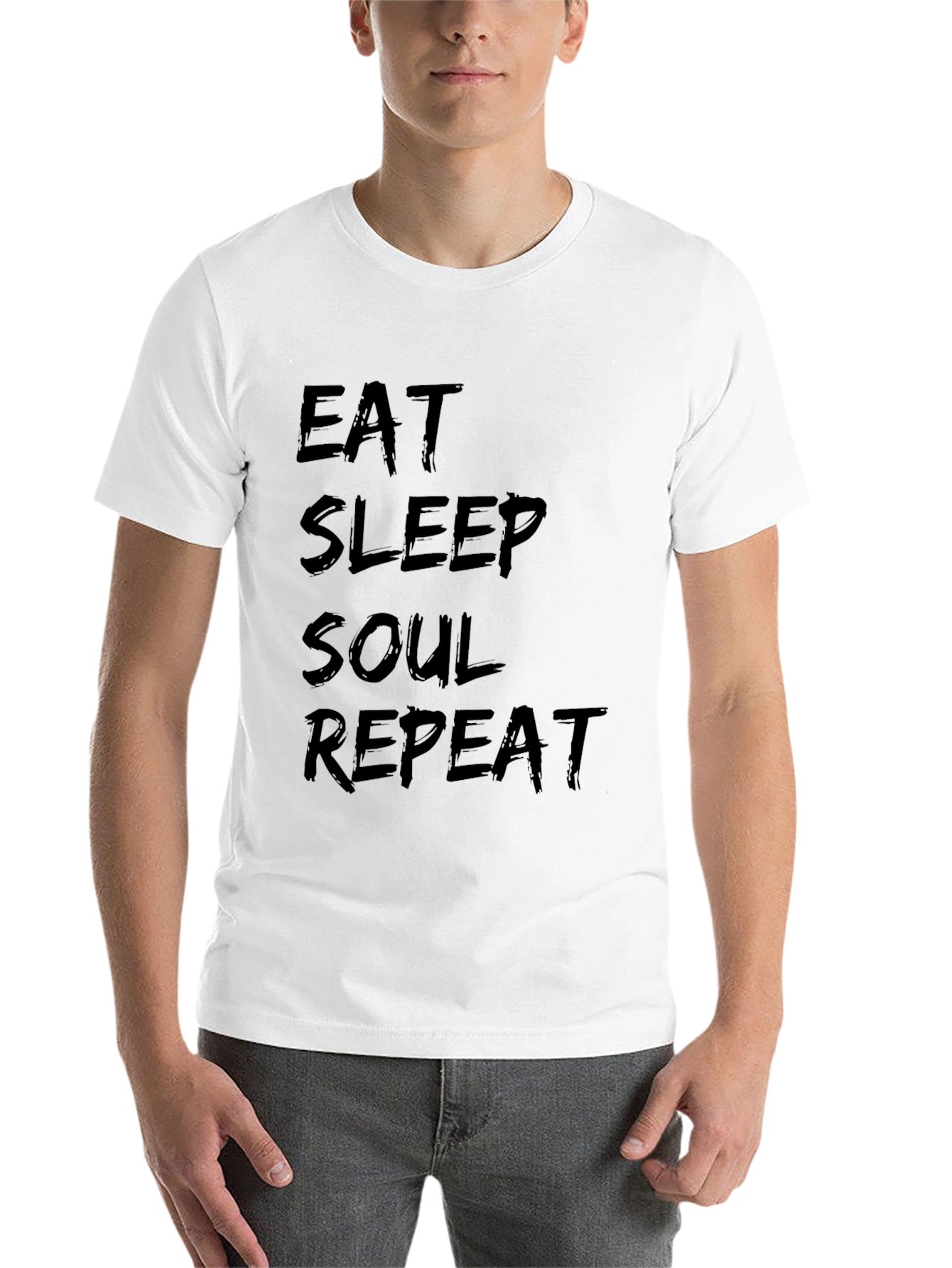 Black Eat Sleep Soul Repeat Black T-Shirt view 14