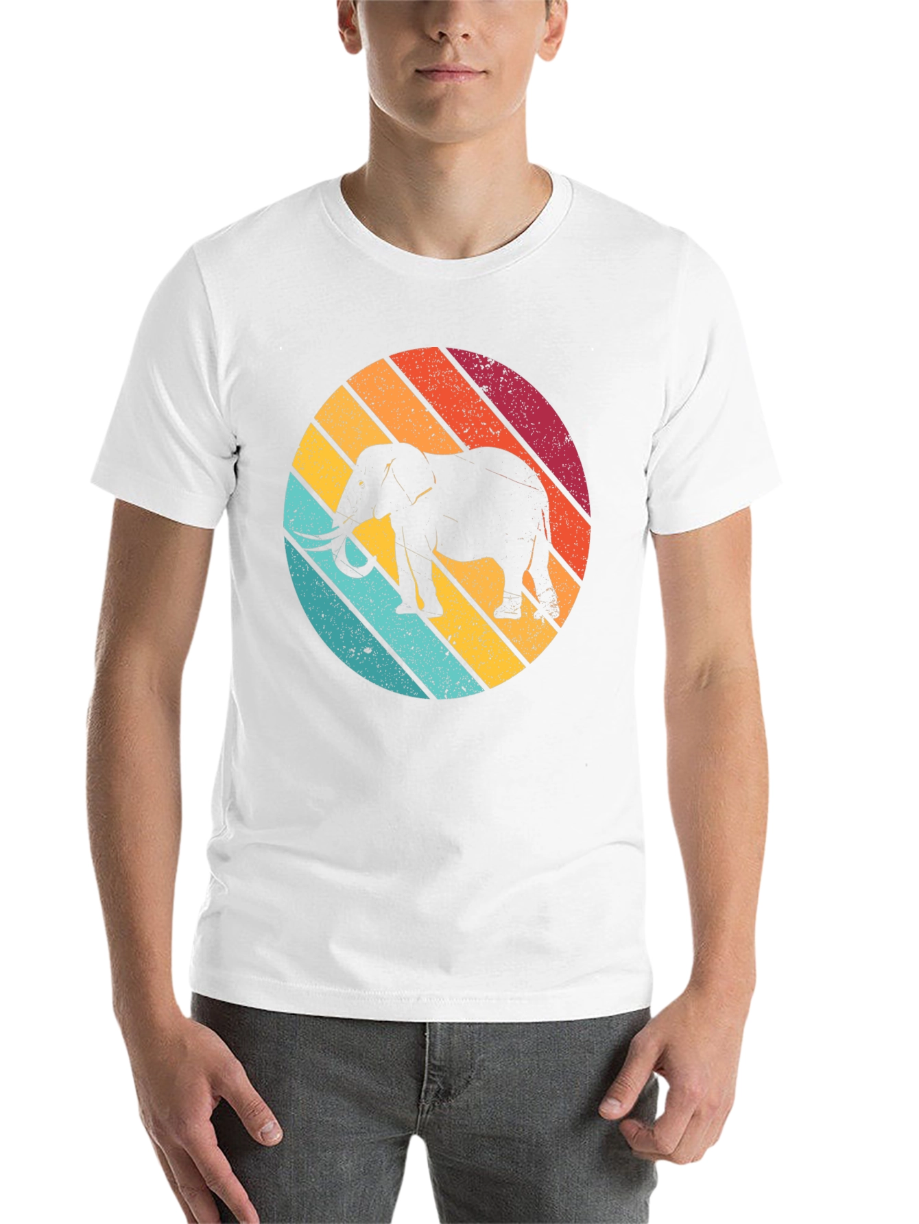 Black Retro Elephant T-Shirt - Vintage Style Graphic Tee view 14