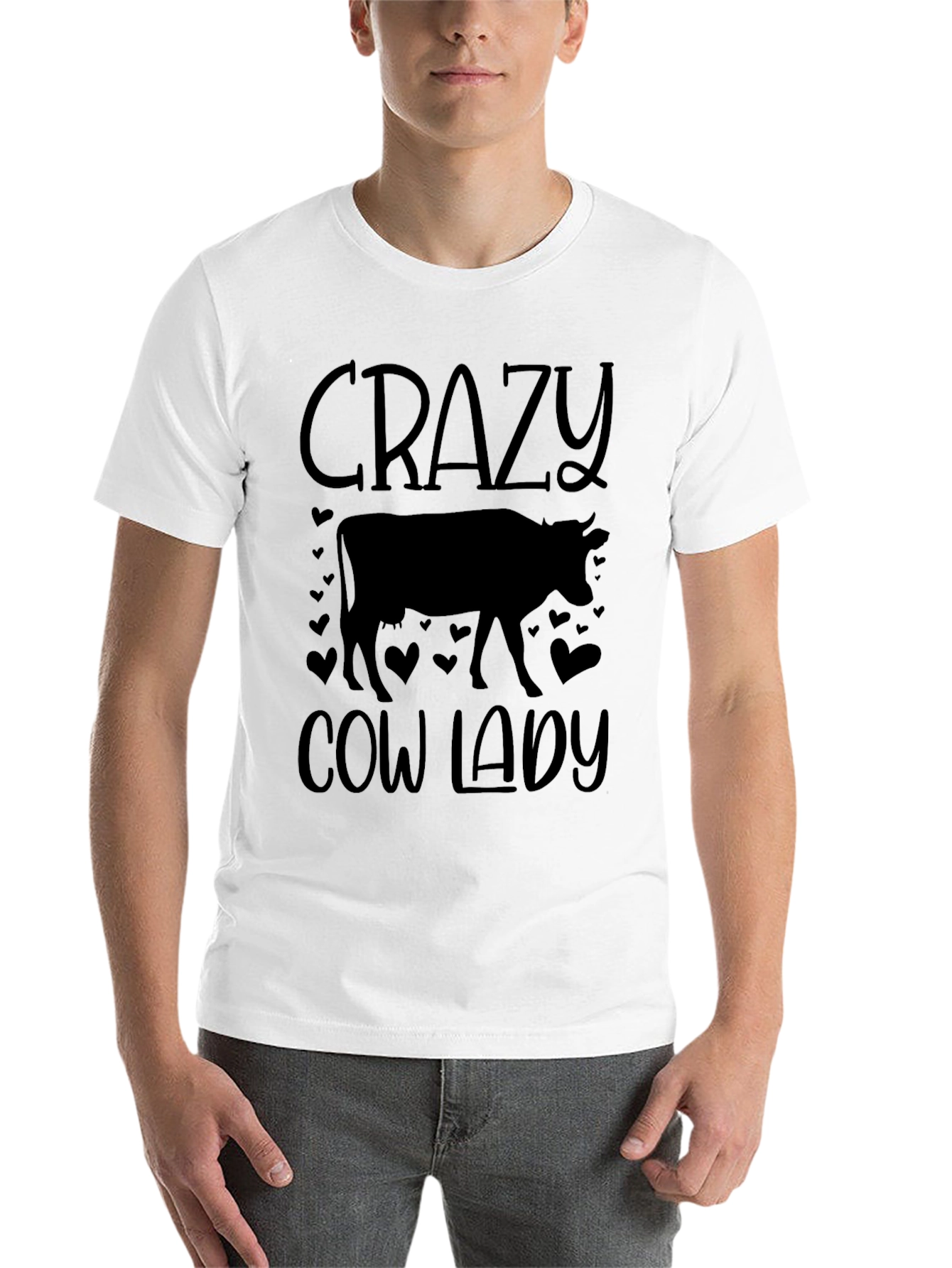 Black Crazy Cow Lady Graphic Tee view 14