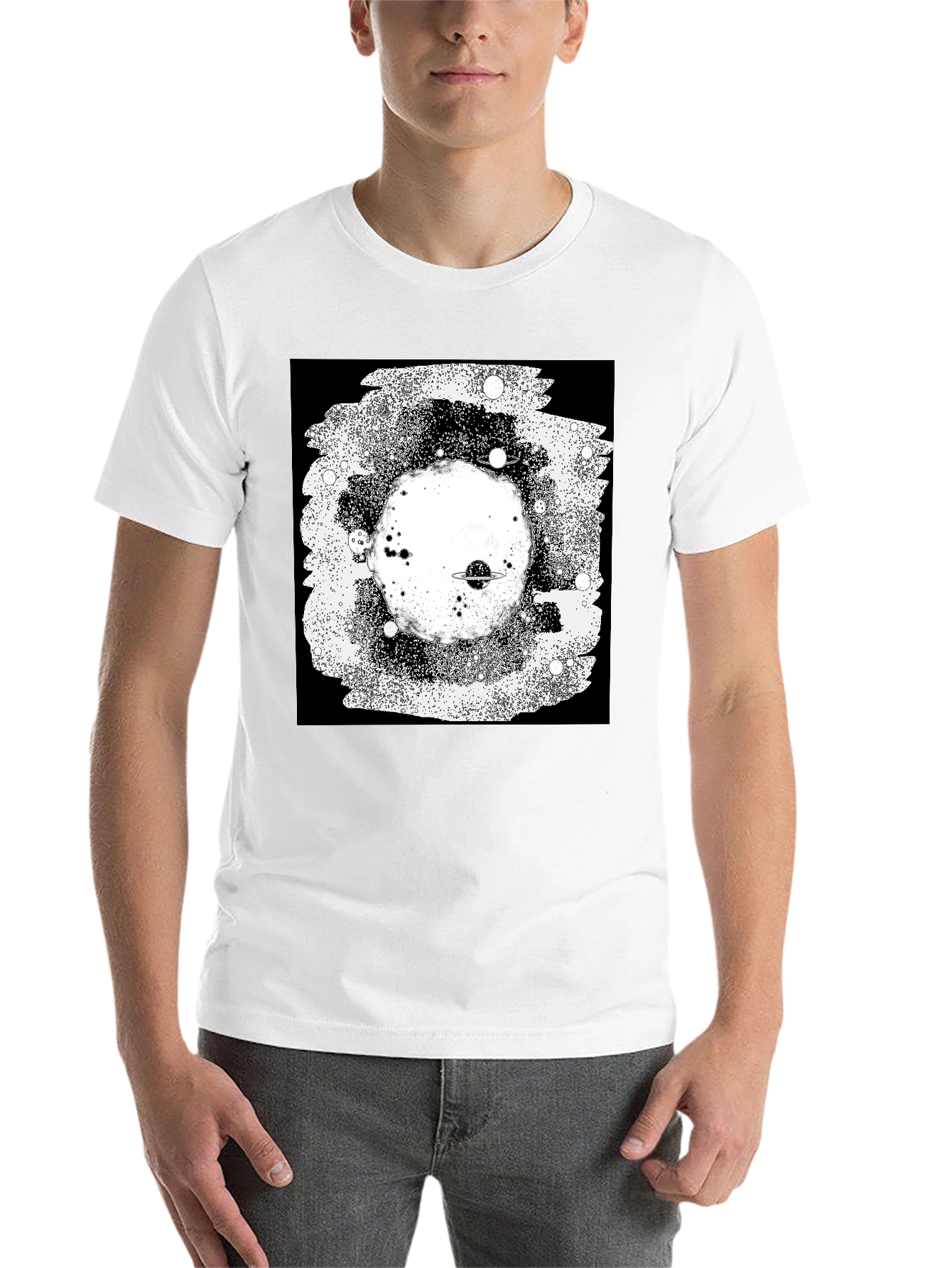 Black Cosmic Black T-Shirt - Galaxy Design view 14