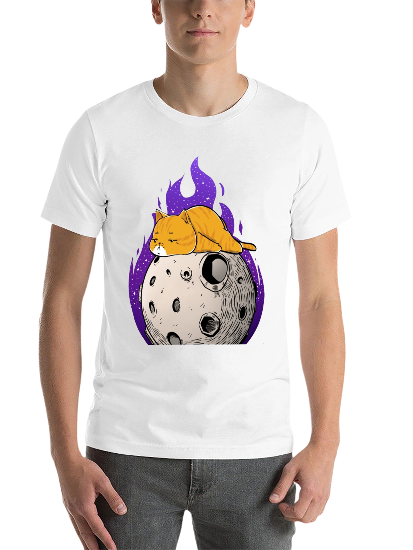 Black Cat on the Moon T-Shirt view 14