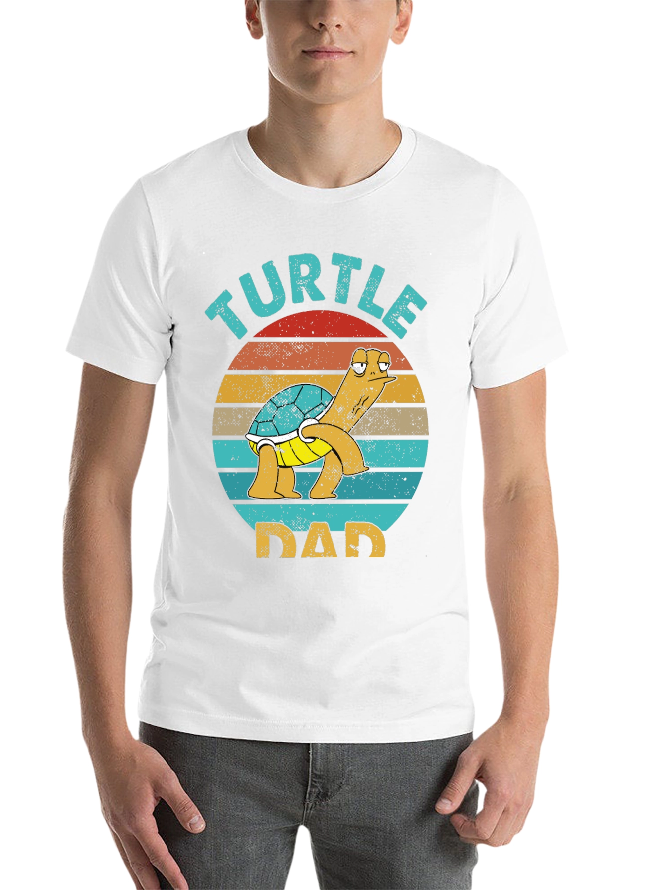 Black Turtle Dad Graphic Tee - Fun Father's Day T-Shirt view 14