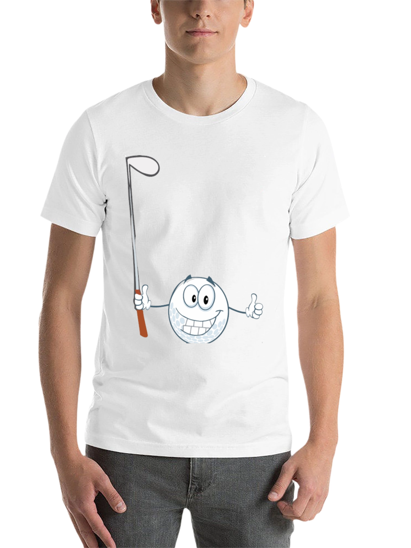 Black Golf Ball Cartoon T-Shirt - Funny Golfer Tee view 14