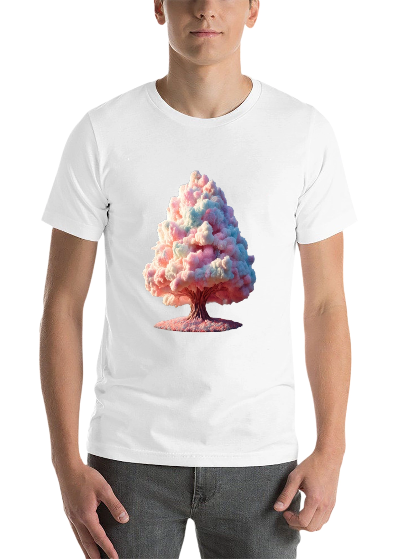 Black Cotton Candy Tree Graphic Black Tee view 14