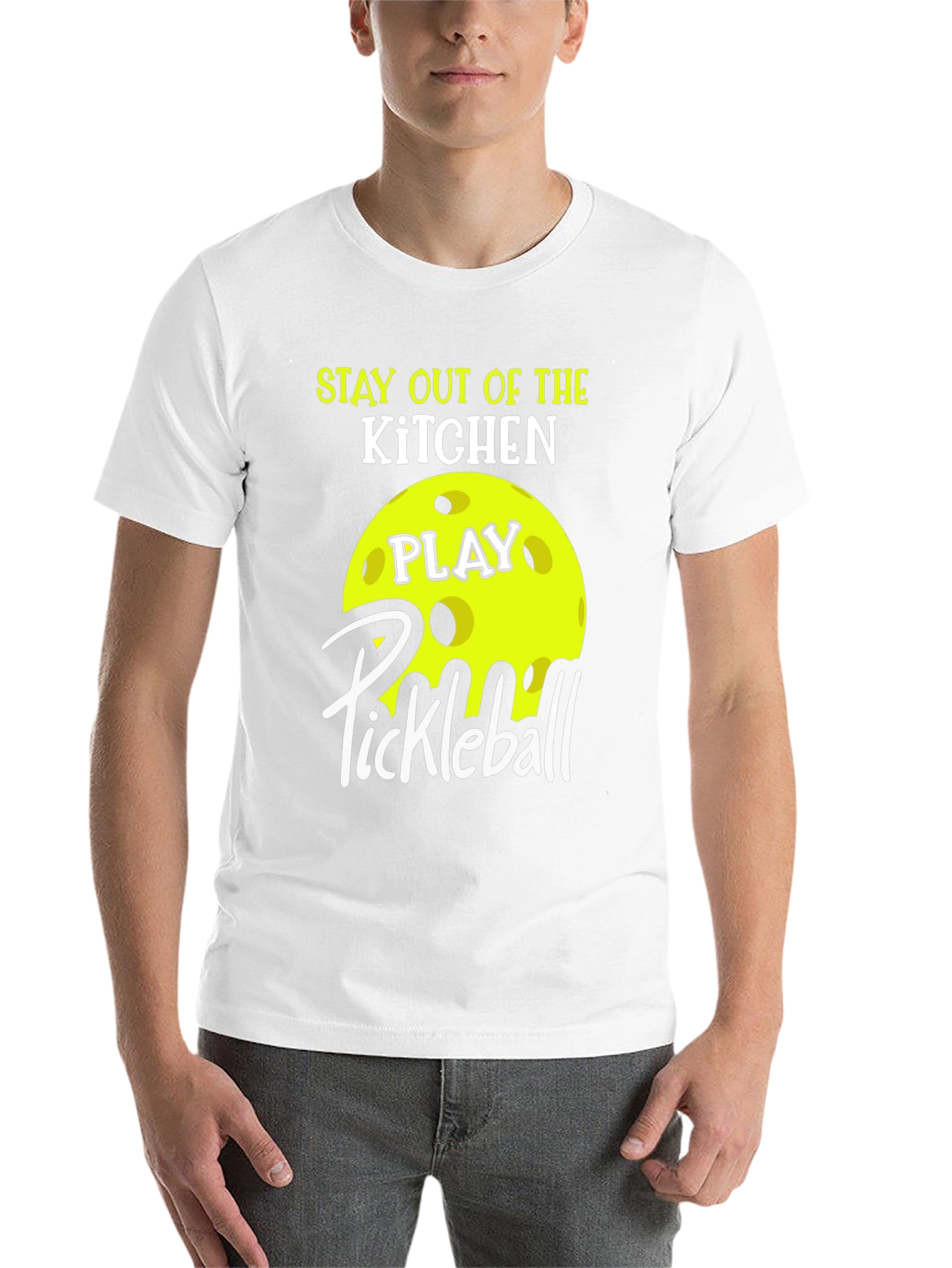 Black Stay Out of the Kitchen Pickleball T-Shirt view 14