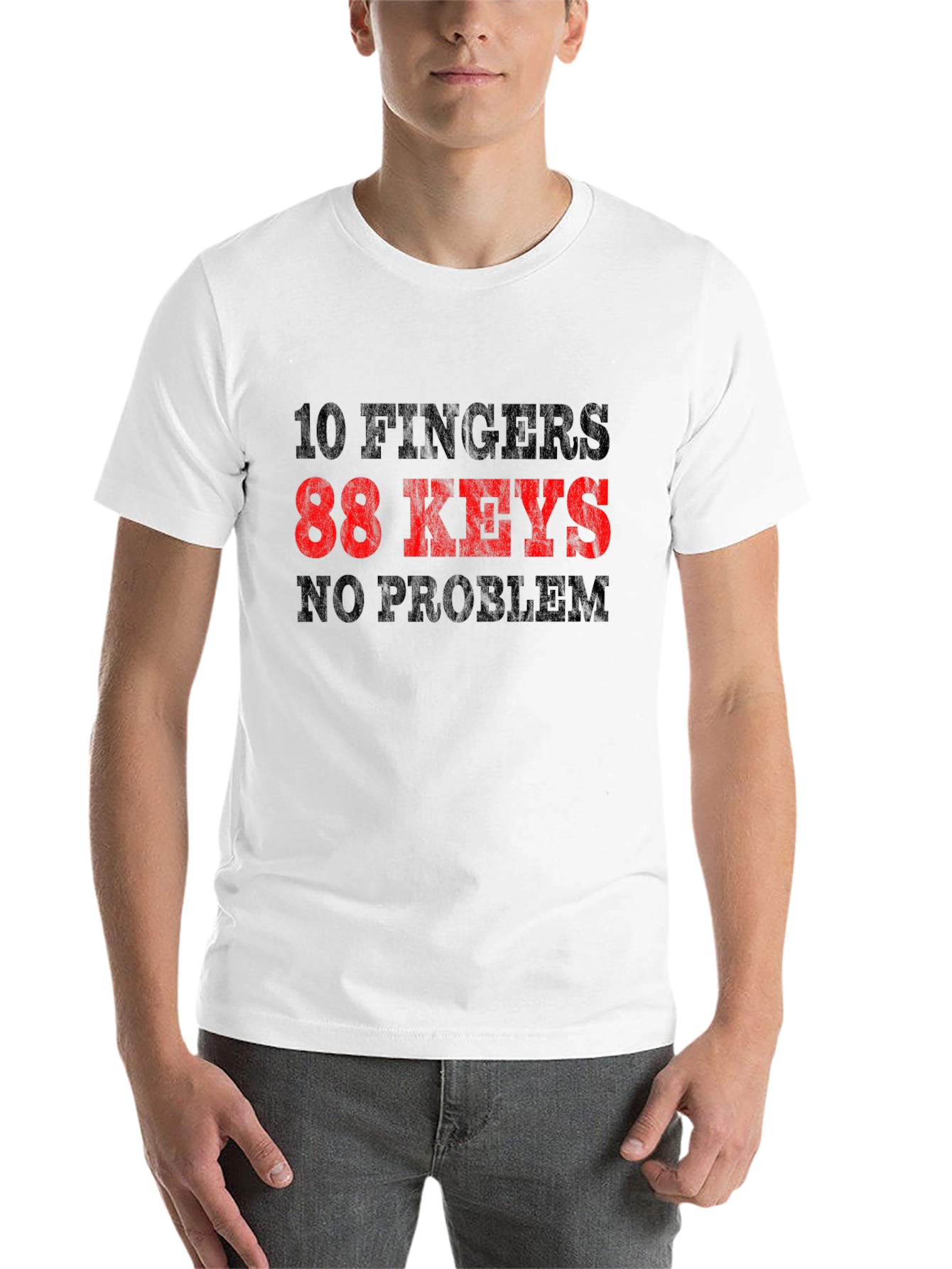 Black 10 Fingers 88 Keys No Problem T-Shirt view 14