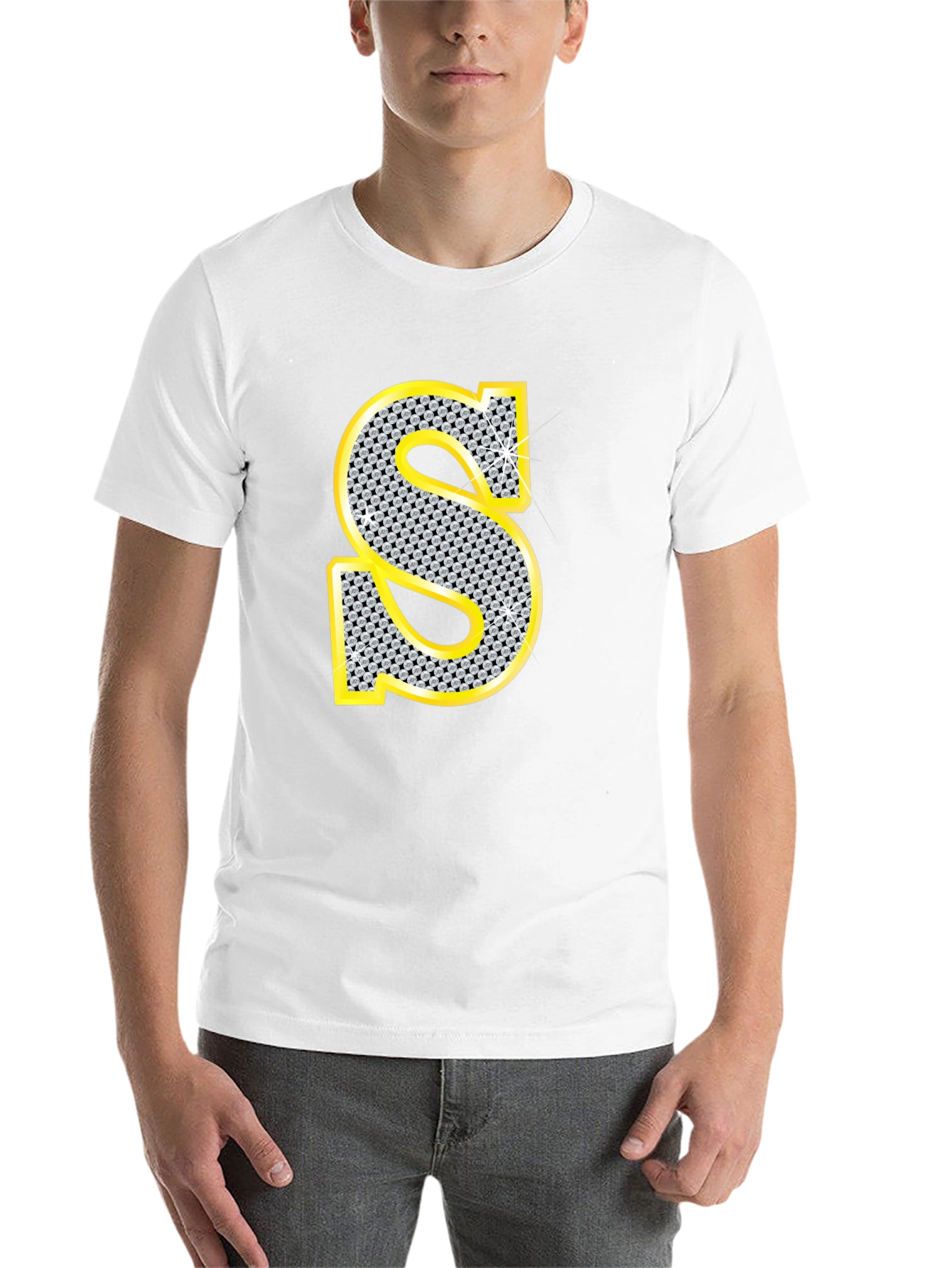 Black Diamond Letter S Black T-Shirt view 14