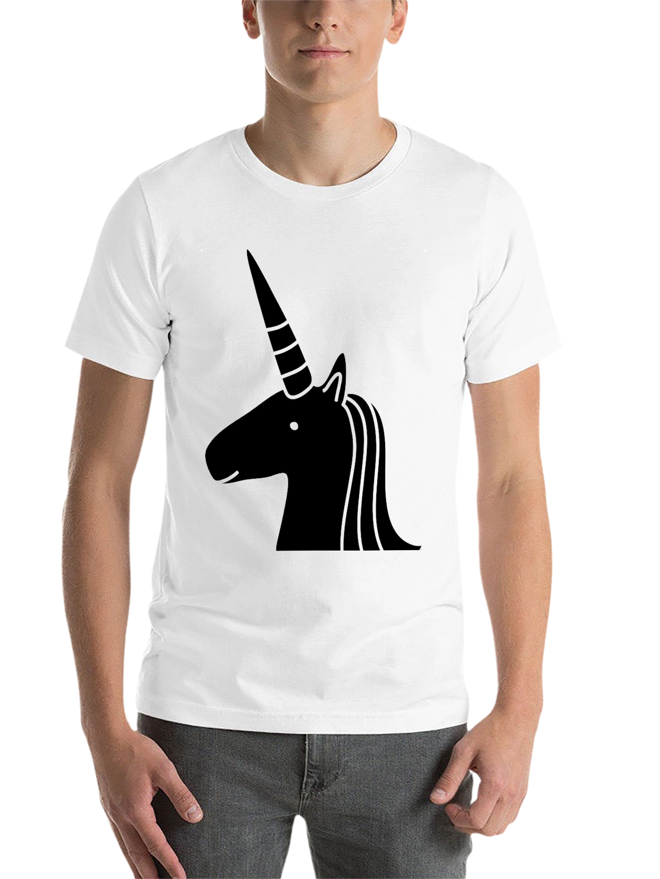 Black Unicorn Silhouette Black T-Shirt view 14