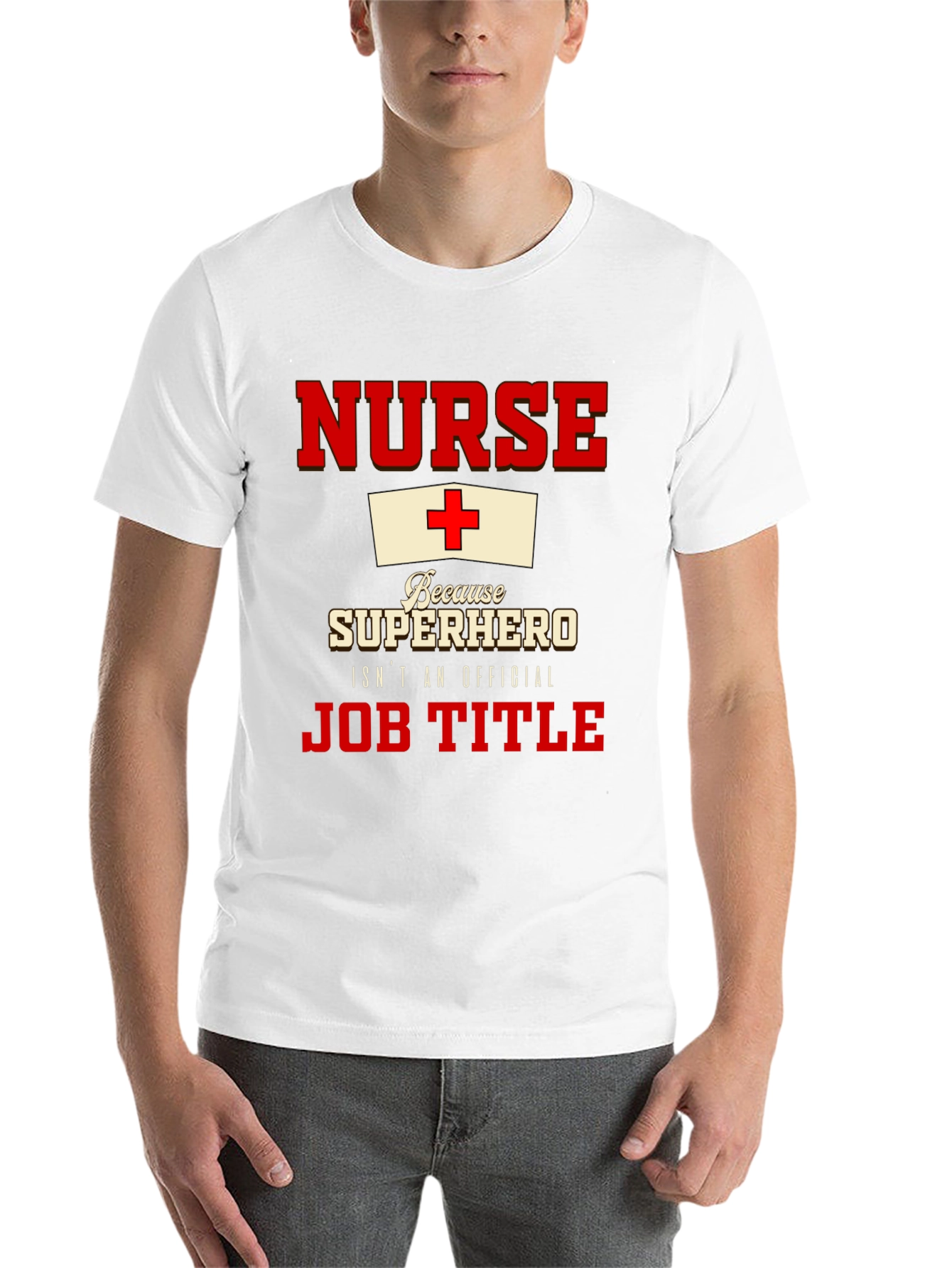 Black Nurse Superhero T-Shirt - Official Job Title view 14