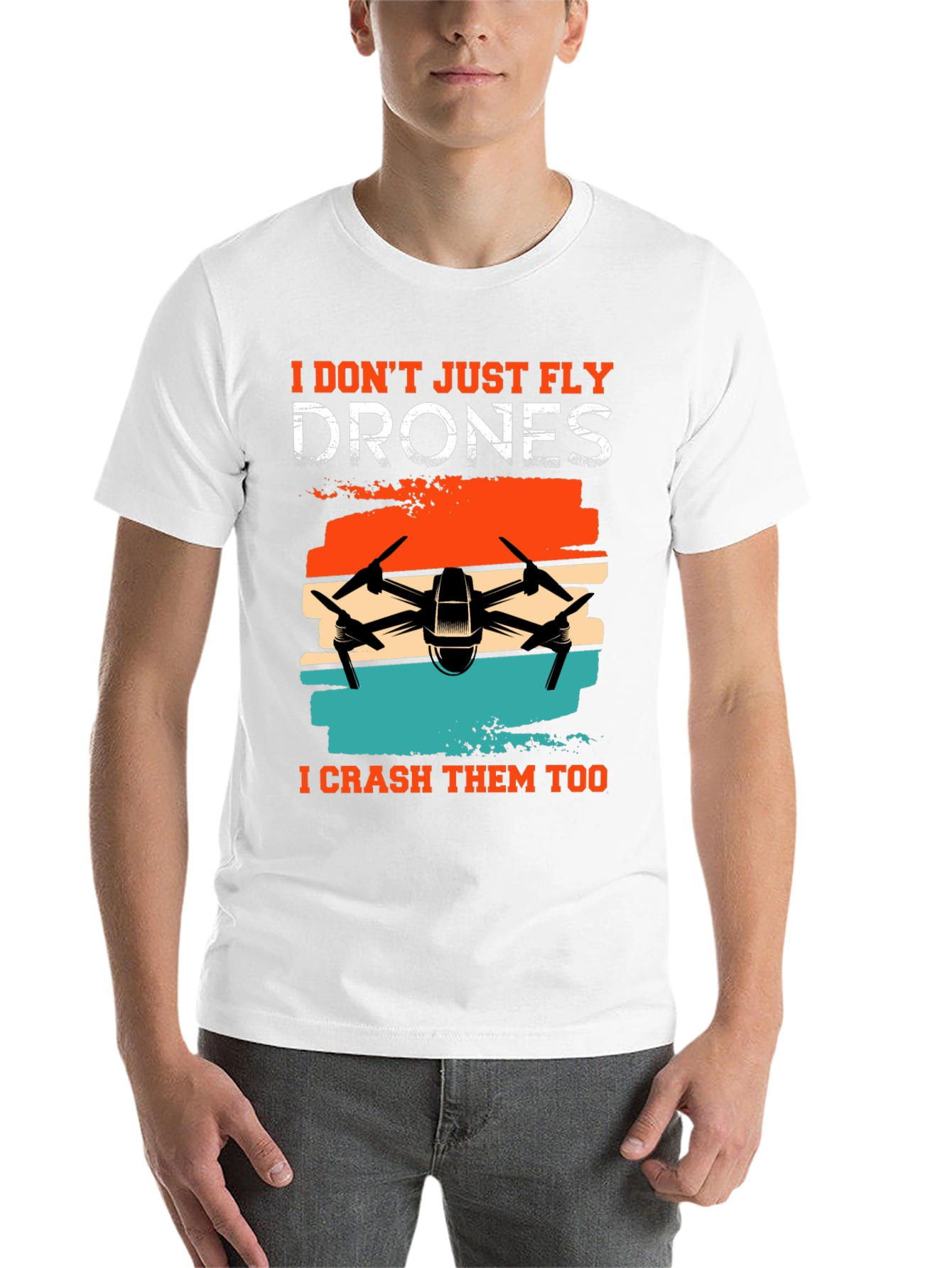 Black Drone Enthusiast T-Shirt - Fly & Crash view 14