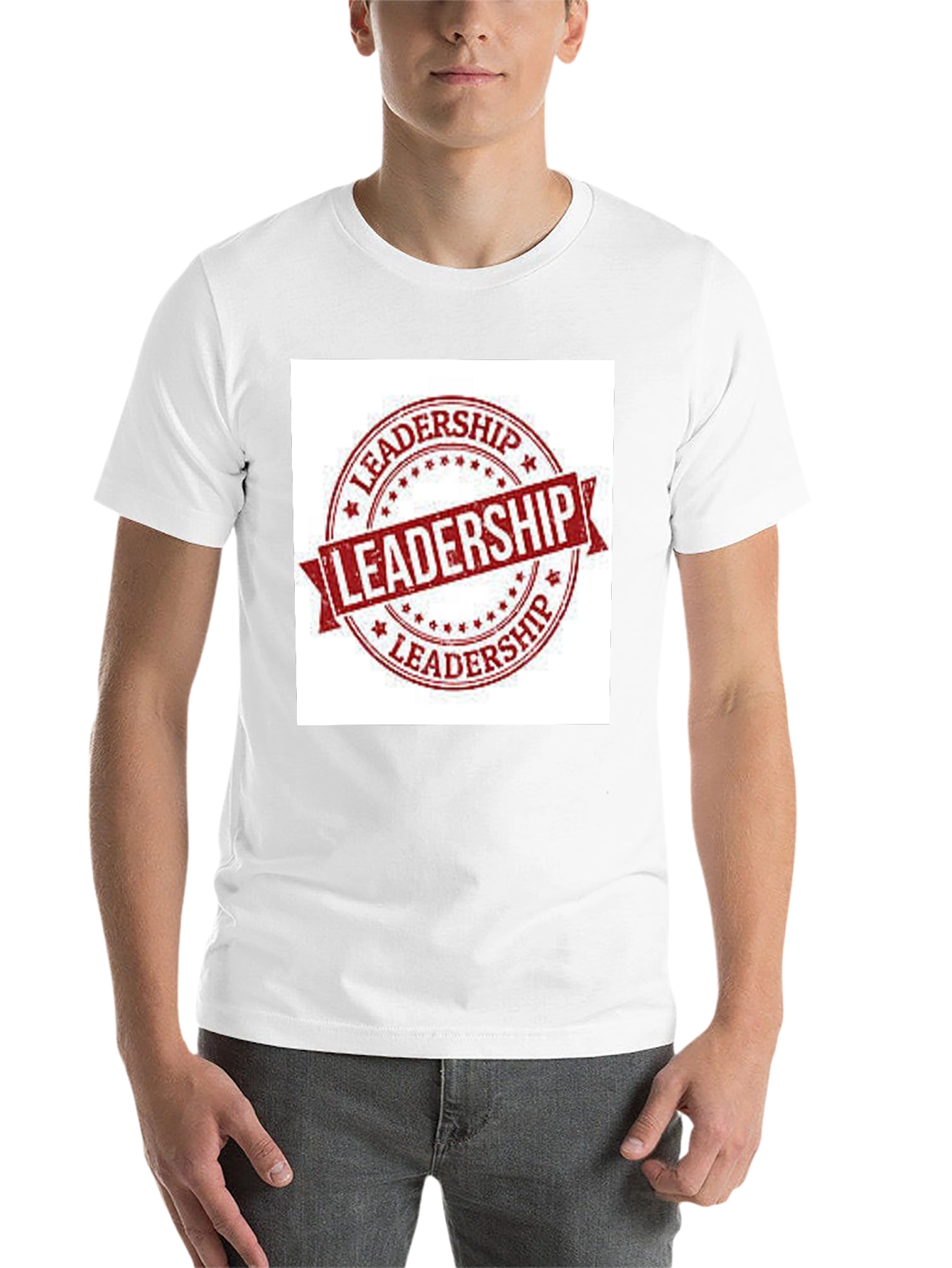 Black Leadership Stamp Graphic Tee - Black Cotton T-Shirt view 14