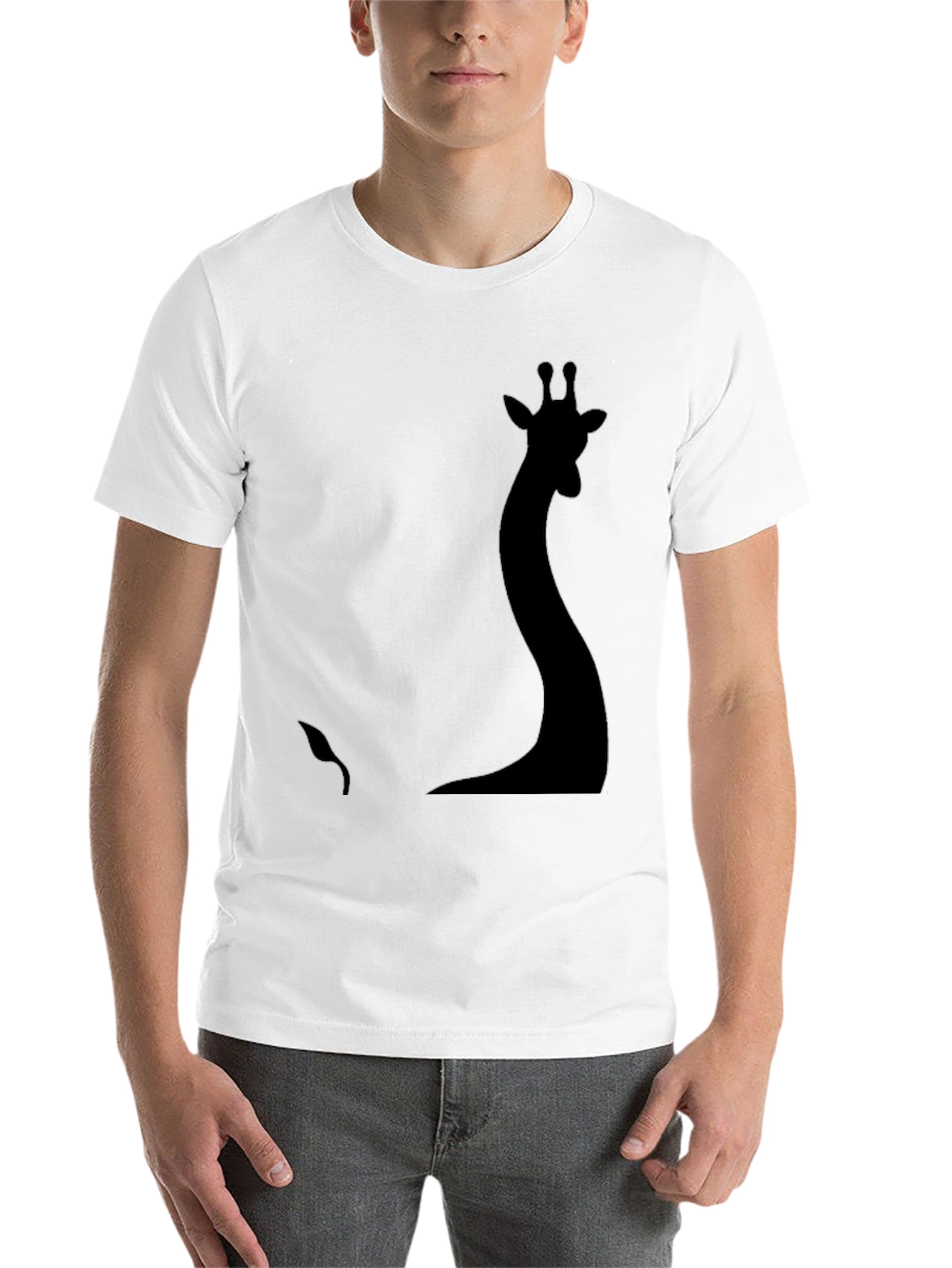 Black Silhouette Giraffe Graphic Tee - Black view 14