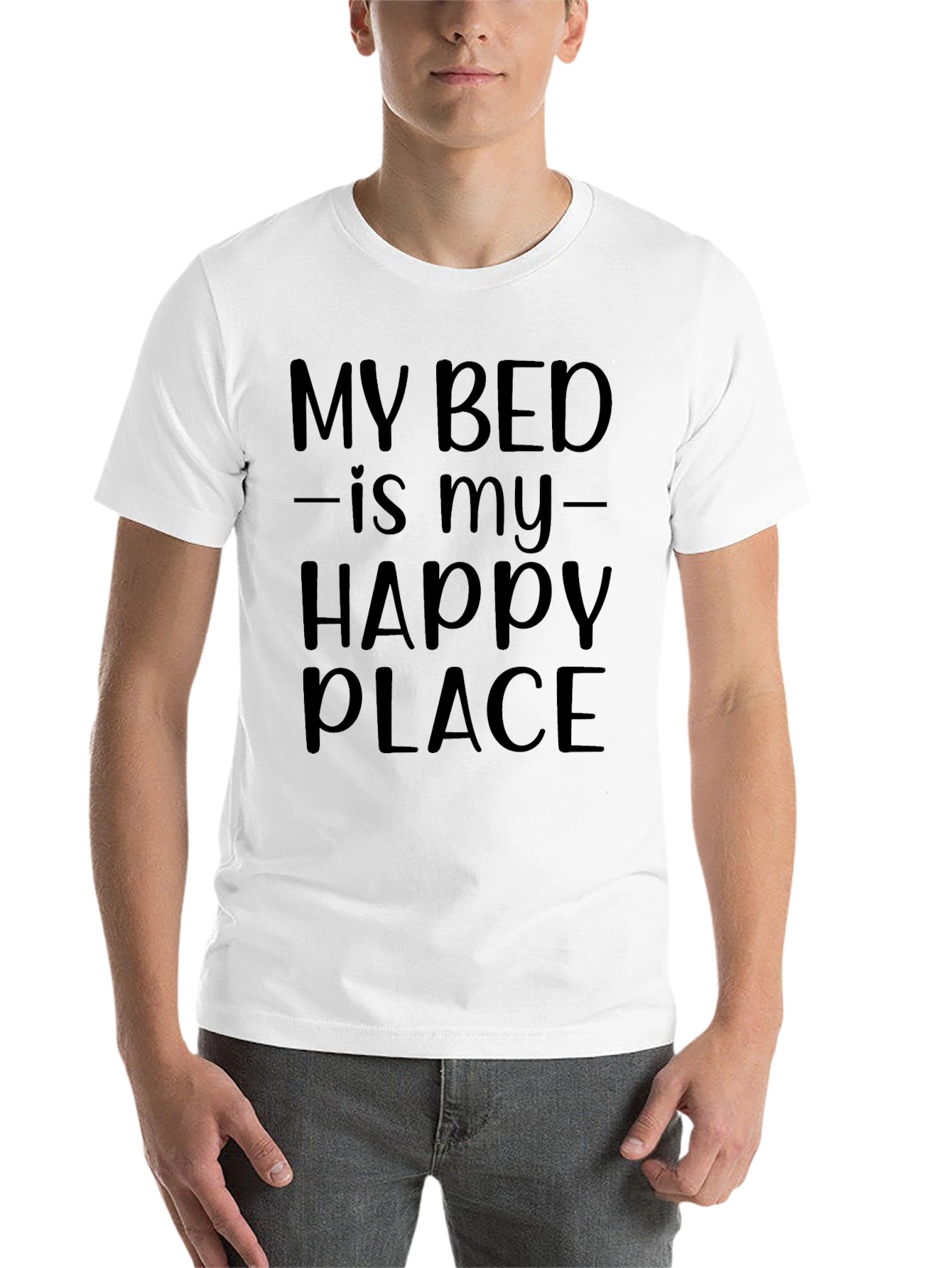 Black My Bed Is My Happy Place Graphic Tee view 14