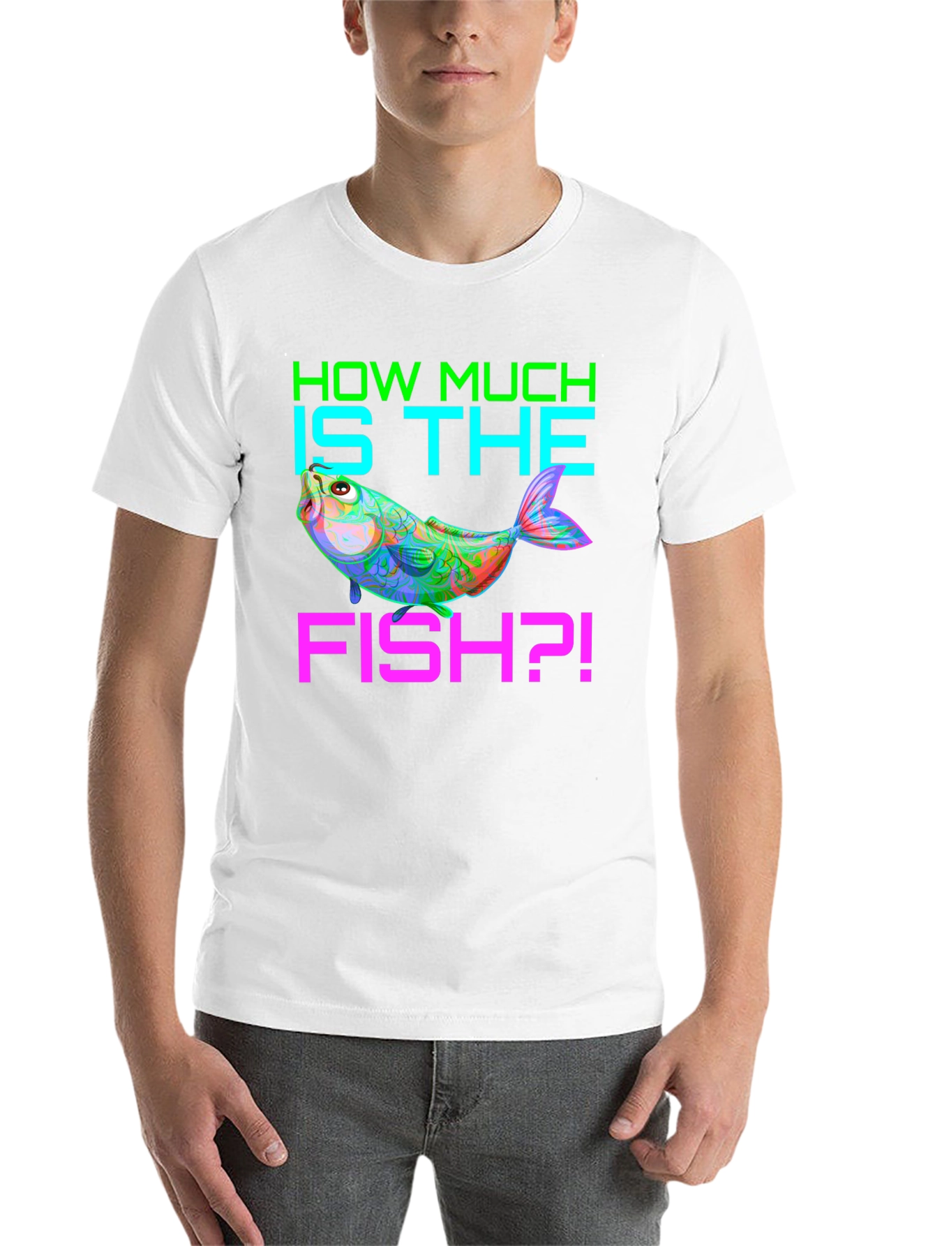 Black How Much is the Fish? Men's Graphic T-Shirt view 14
